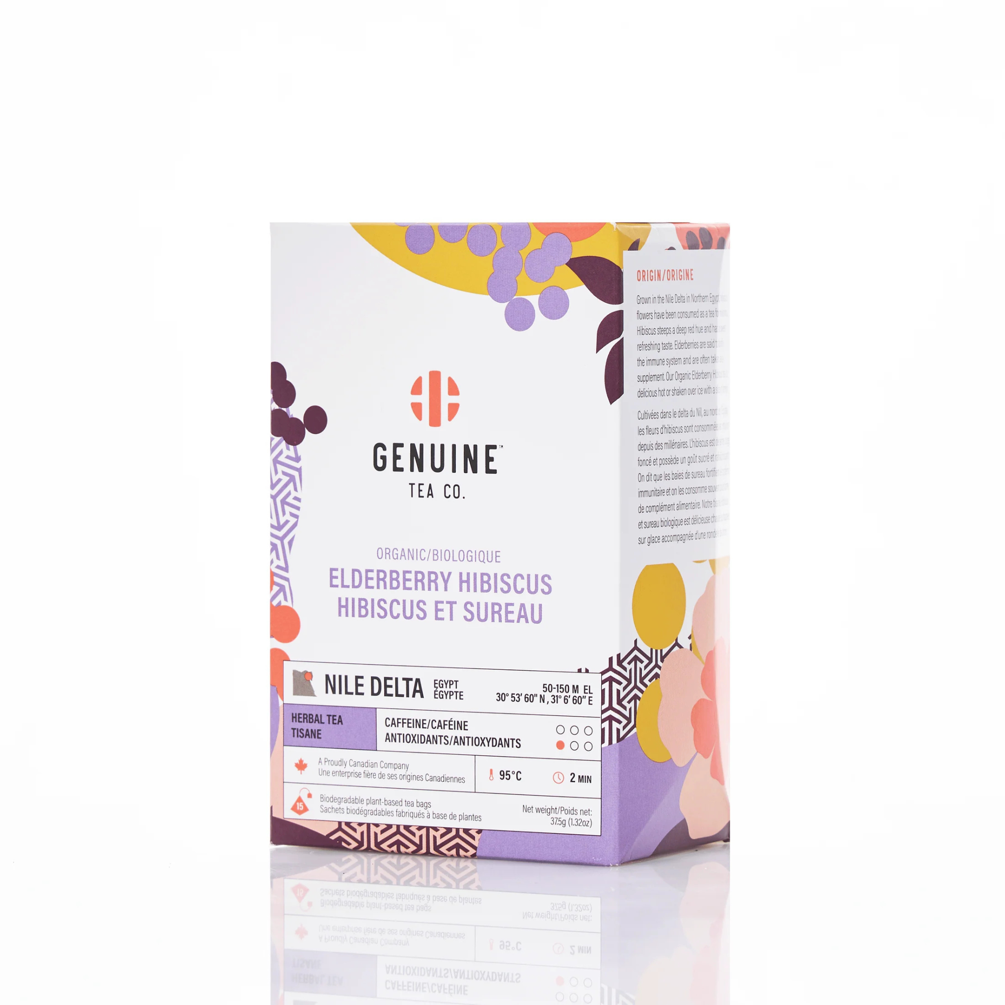 Genuine Tea - Organic Elderberry Pyramid - 15 Tea Bags
