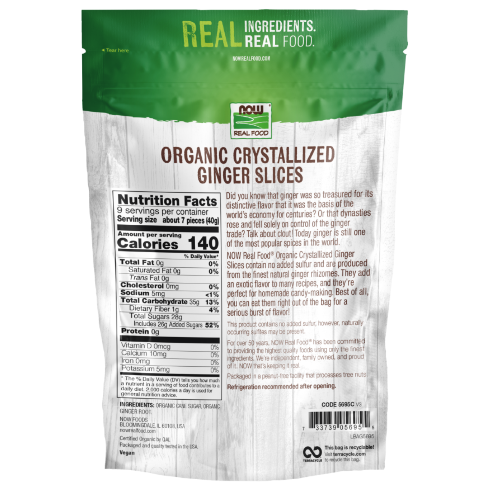 Now - Crystallized Ginger Slices -340g