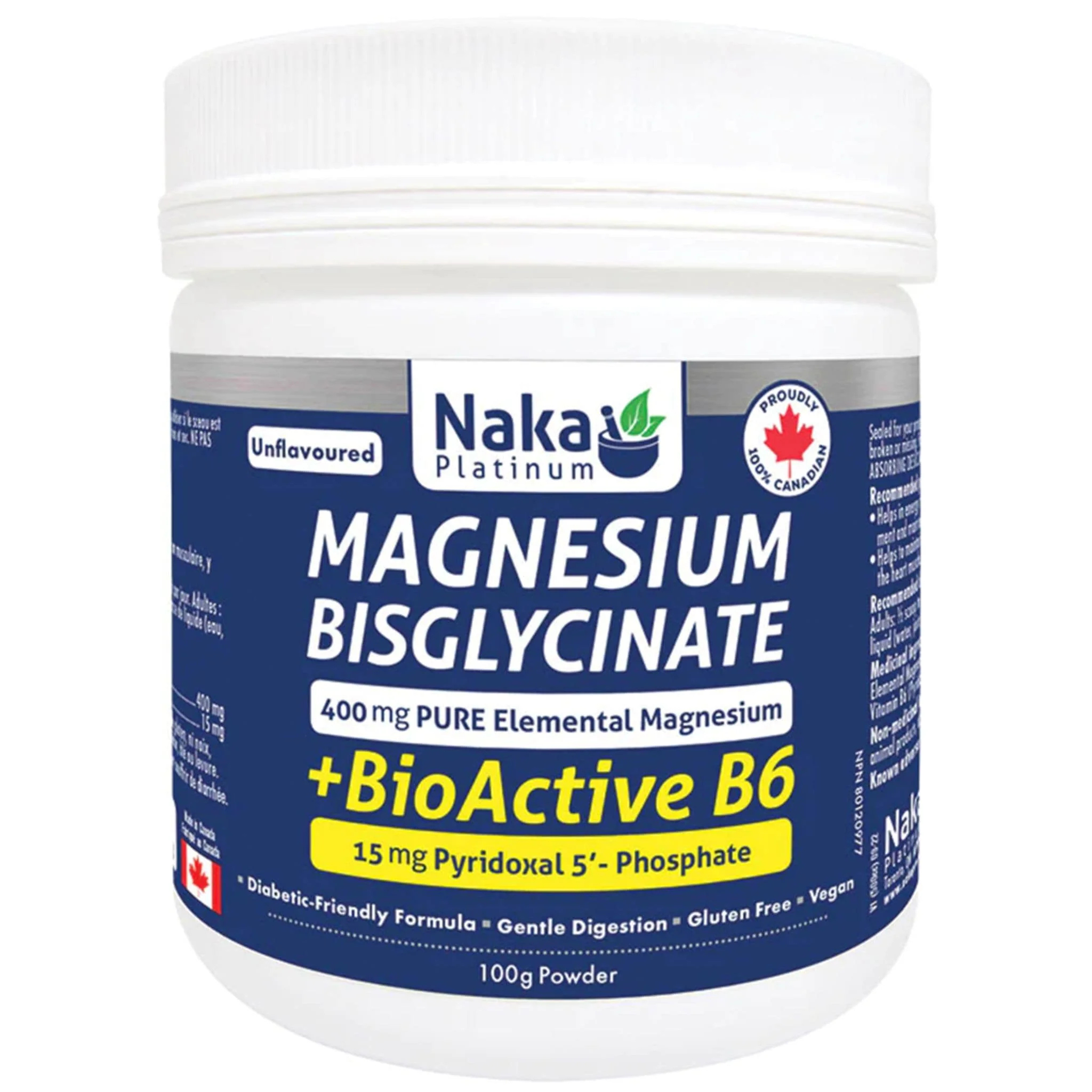 Naka - Magnesium Bisglycinate +B6 - Powder 100g (DSL)