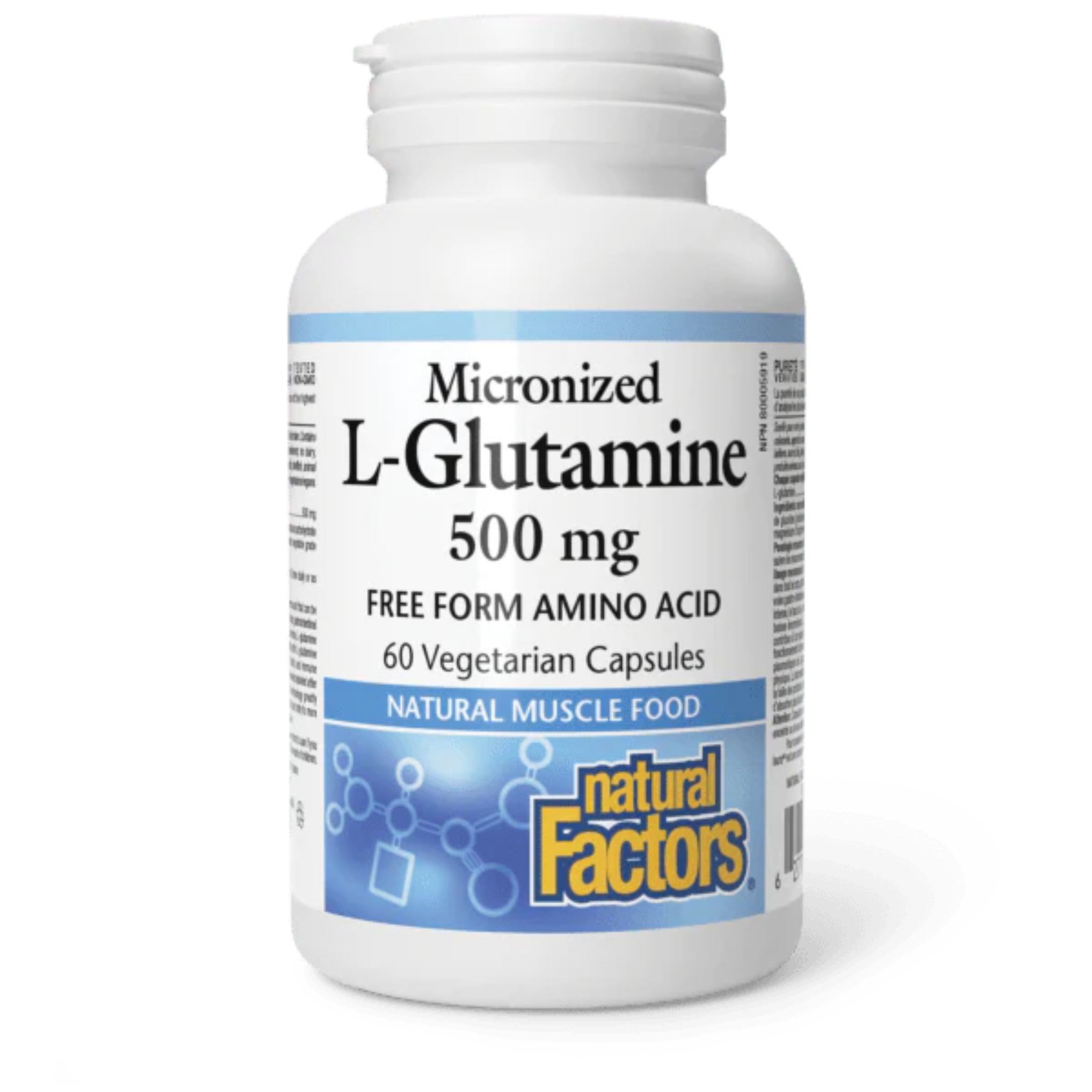 Natural Factors - Micronized L Glutamine - 500mg 60 Veg Capsules