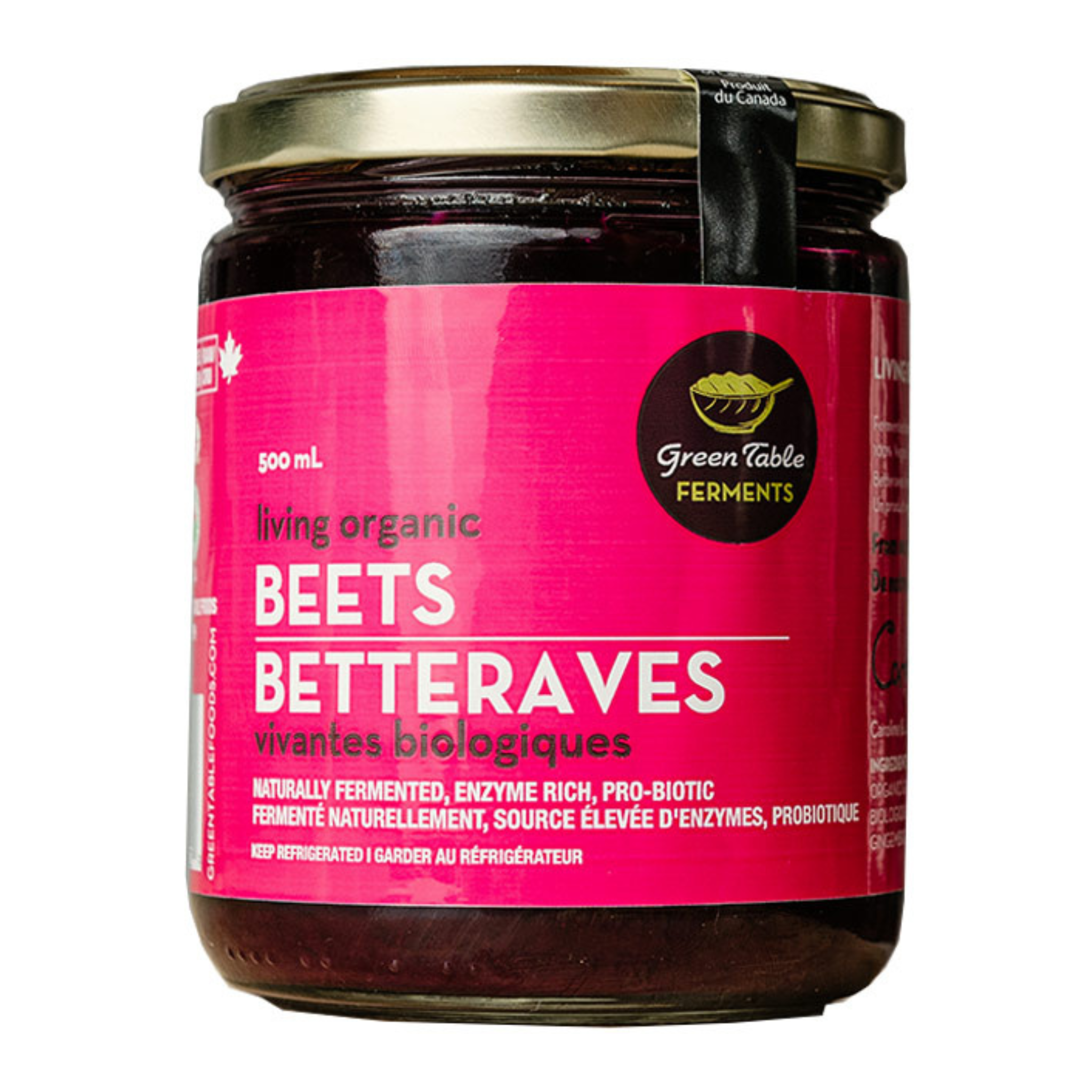 Green Table Foods - Living Organic Fermented Beets - 500ml (IN STORE PICKUP ONLY)