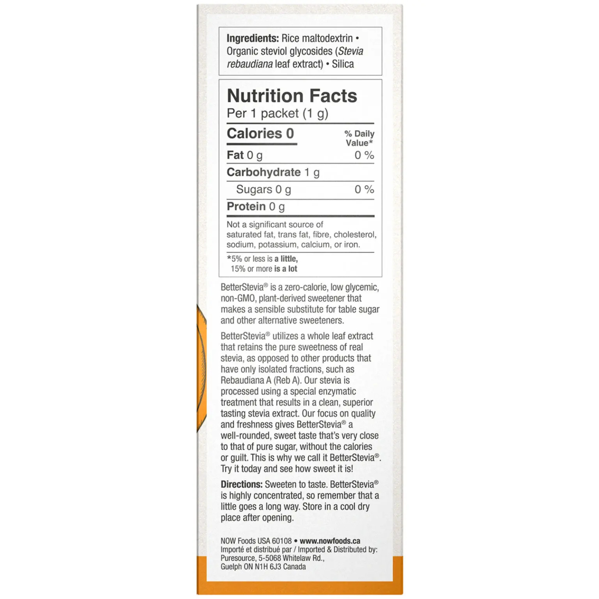 Now - Better Stevia Original - 100 Packets
