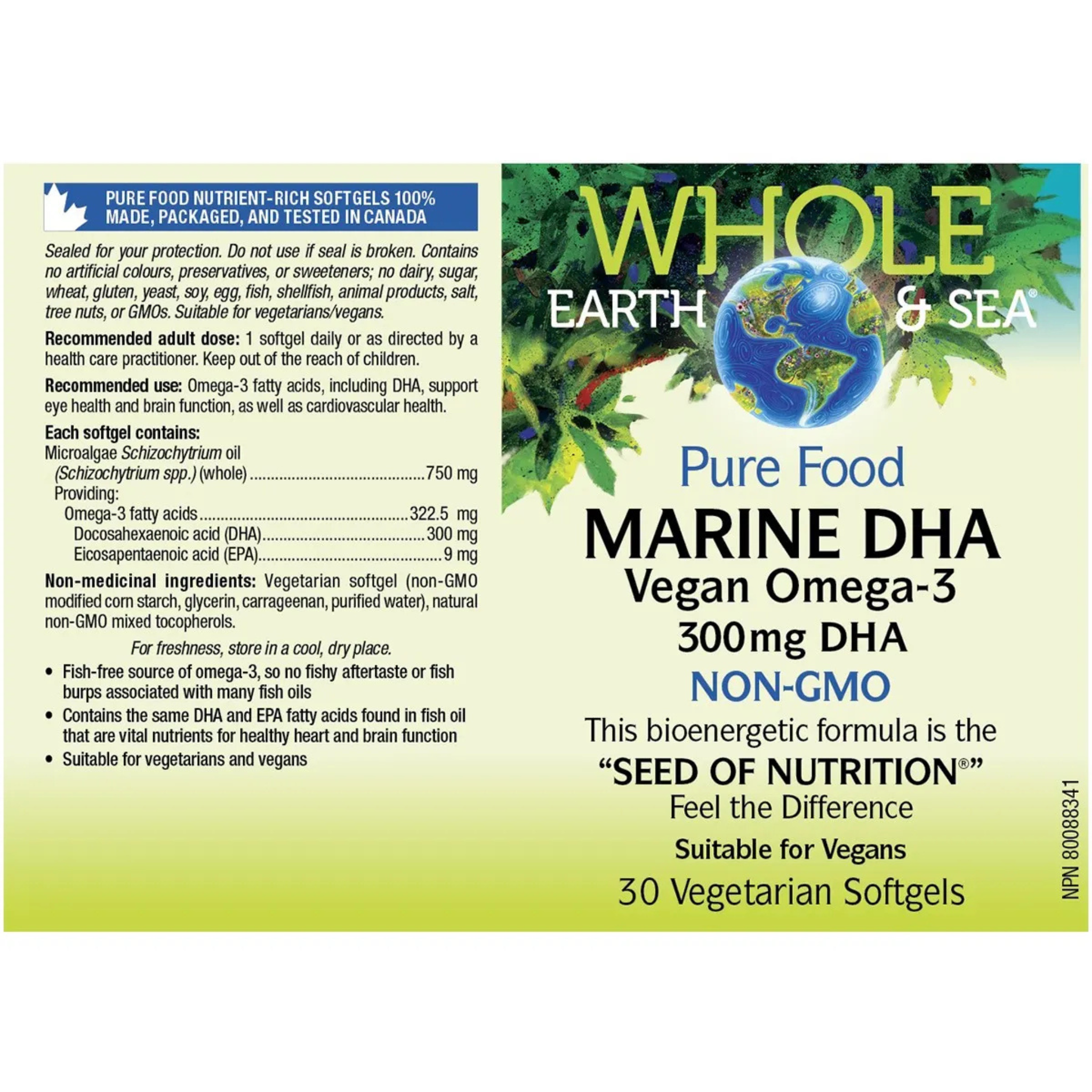 Whole Earth & Sea - Marine DHA - 295mg 30 Veg Capsules