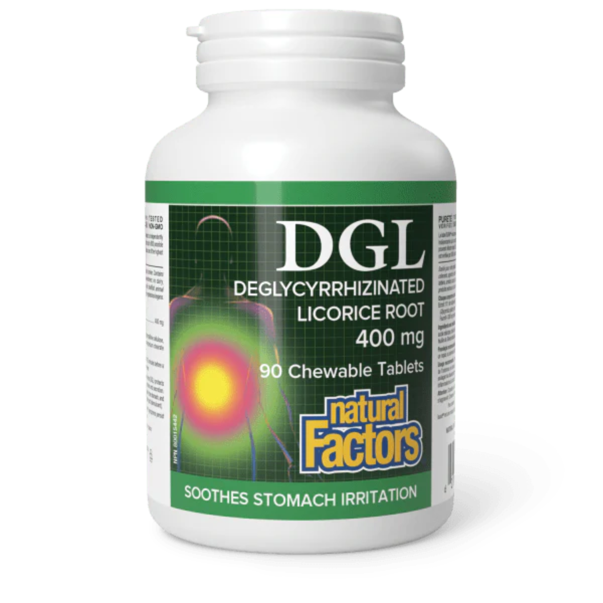 Natural Factors - DGL Deglycyrrhizinated Licorice Root - 400mg 90 Chewable Tablets