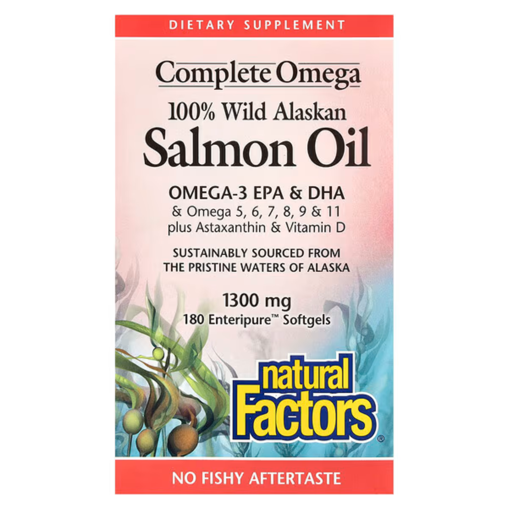 Natural Factors - 100% Wild Alaskan Salmon Oil 1300mg - Softgels