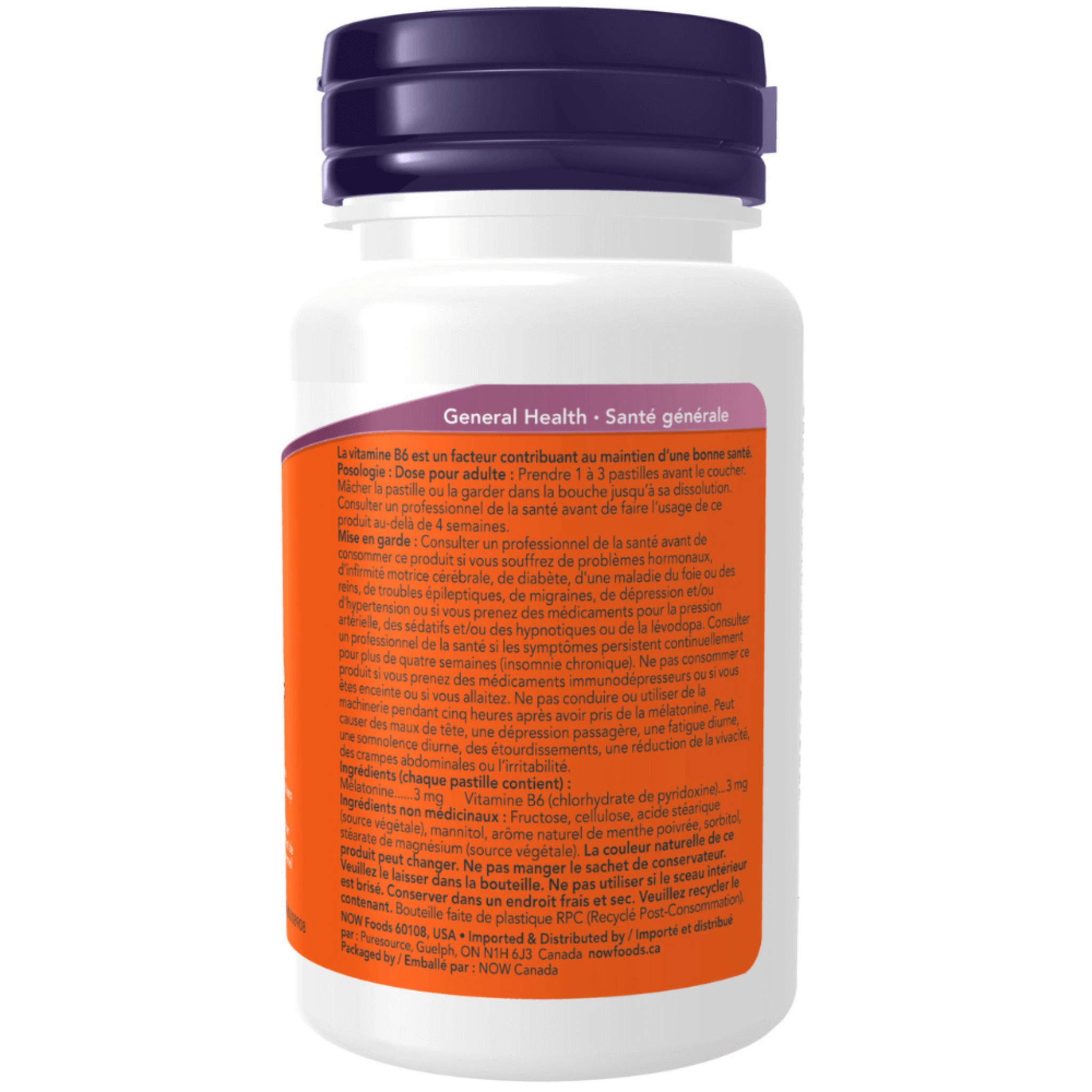 Now - Melatonin Peppermint - 3mg 180 Chewable Lozenges