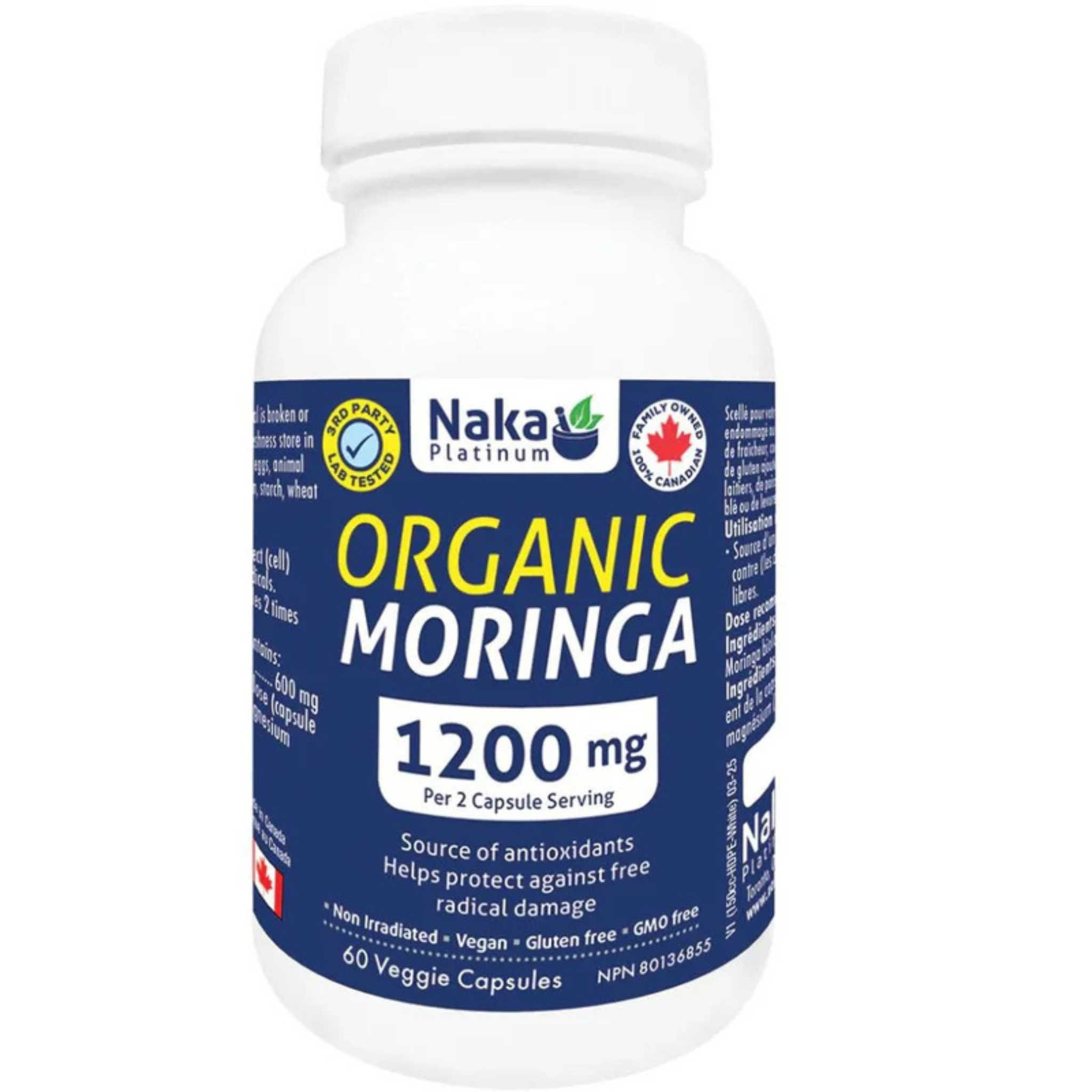 Naka - Organic Moringa - 1200mg 60 Veg Capsules