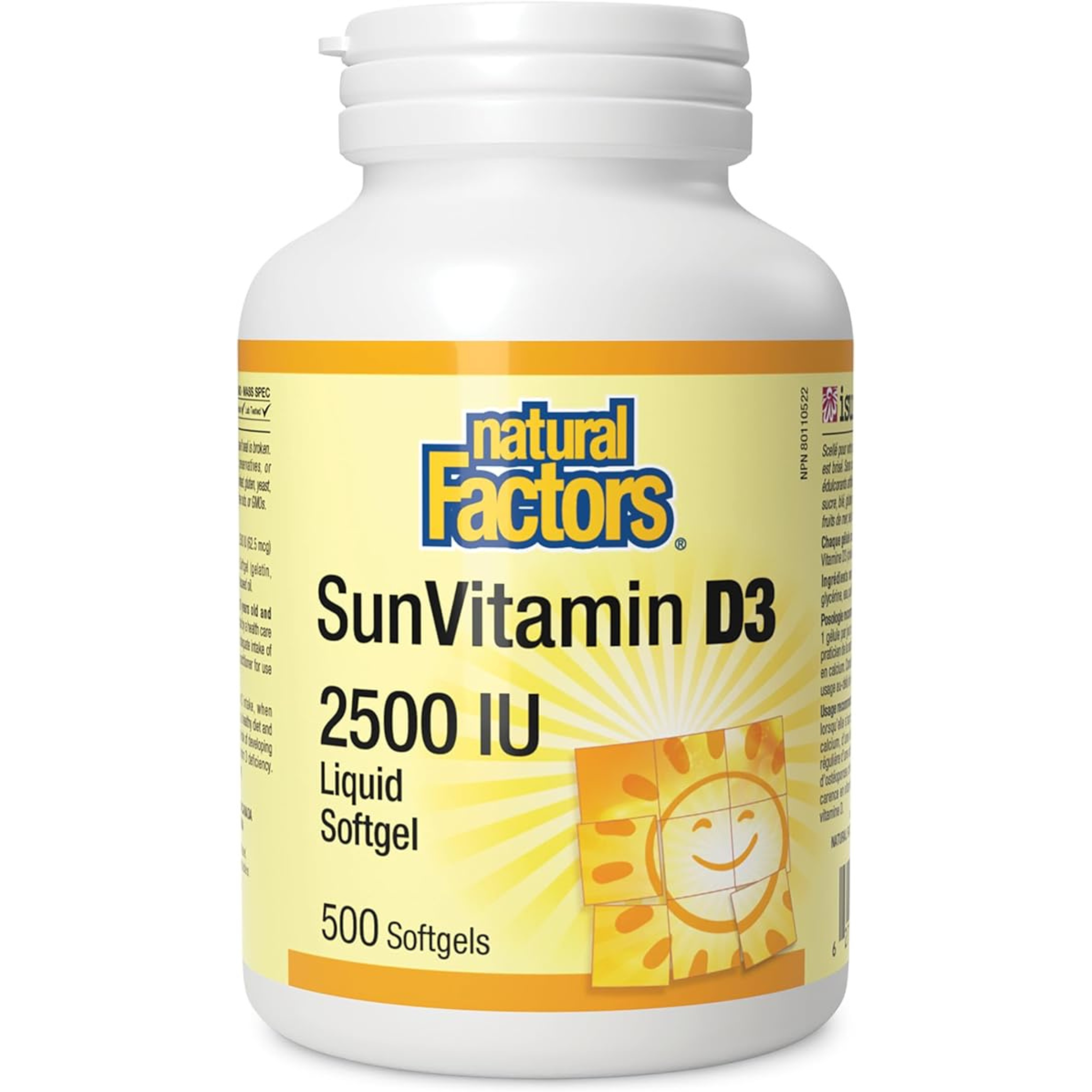 Natural Factors - SunVitamin D3 - 2500IU - Liquid Softgel