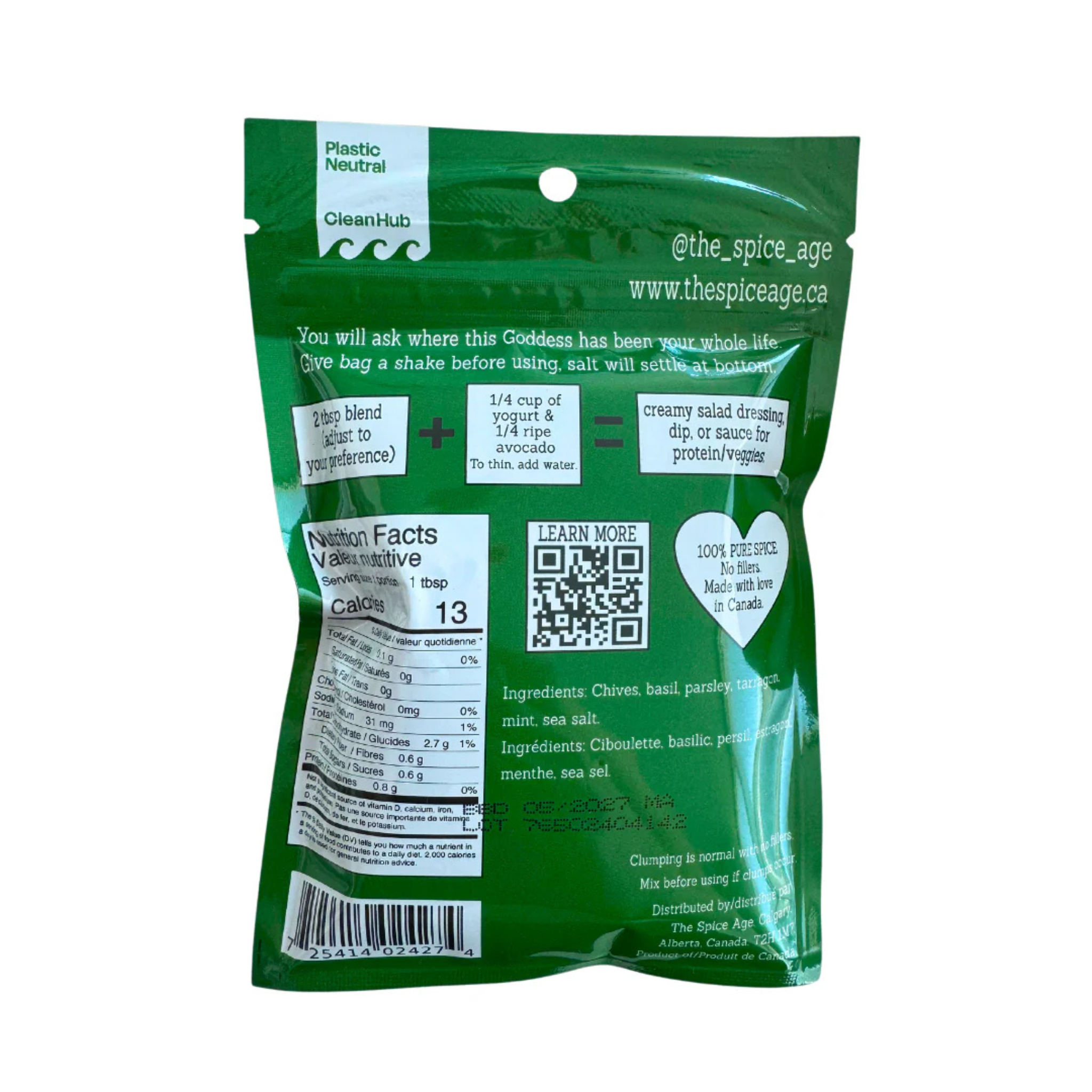 The Spice Age. - The Saucy Green Goddess Salad Dressing - 30g (DSL)