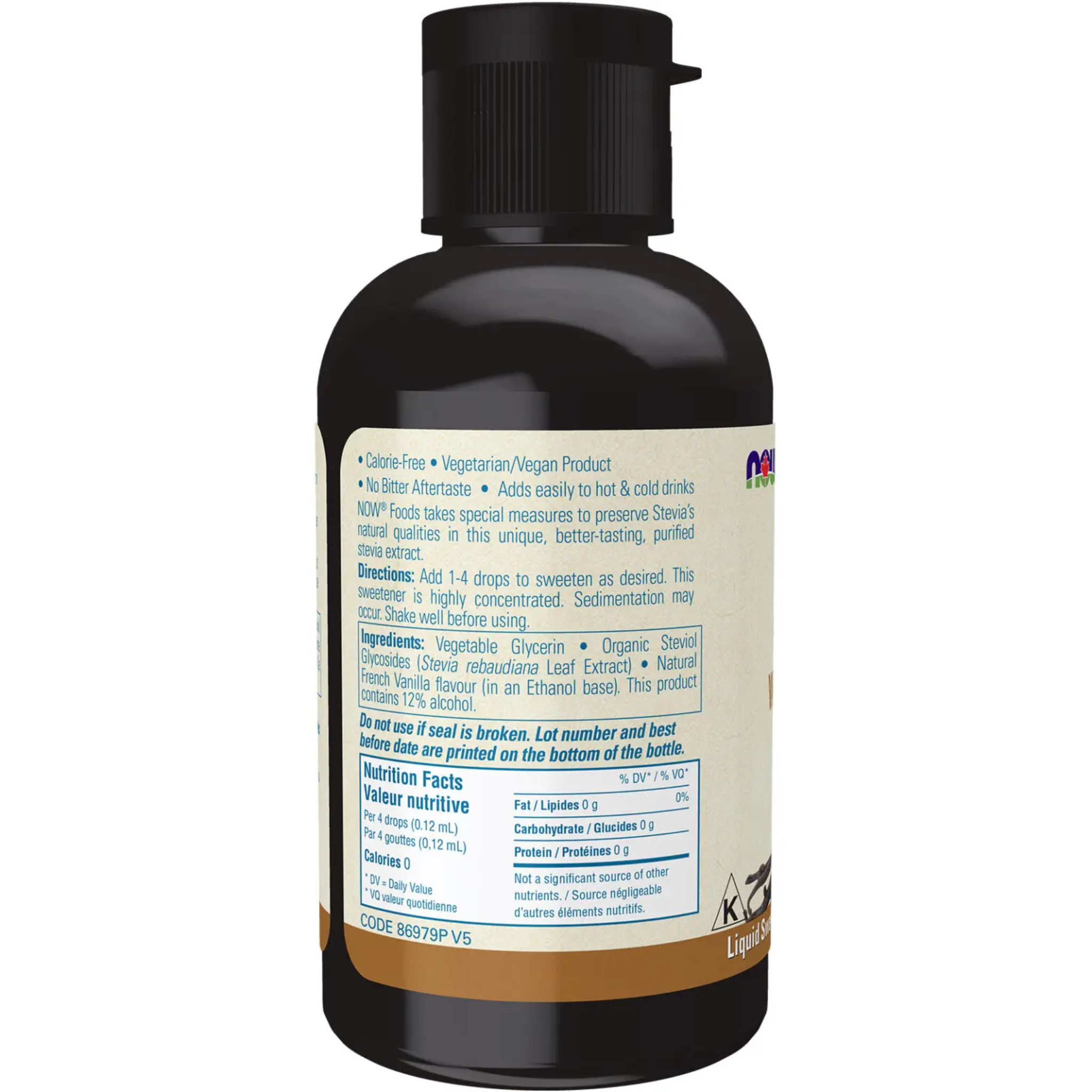 Now - Stevia Liquid French Vanilla - 60ml