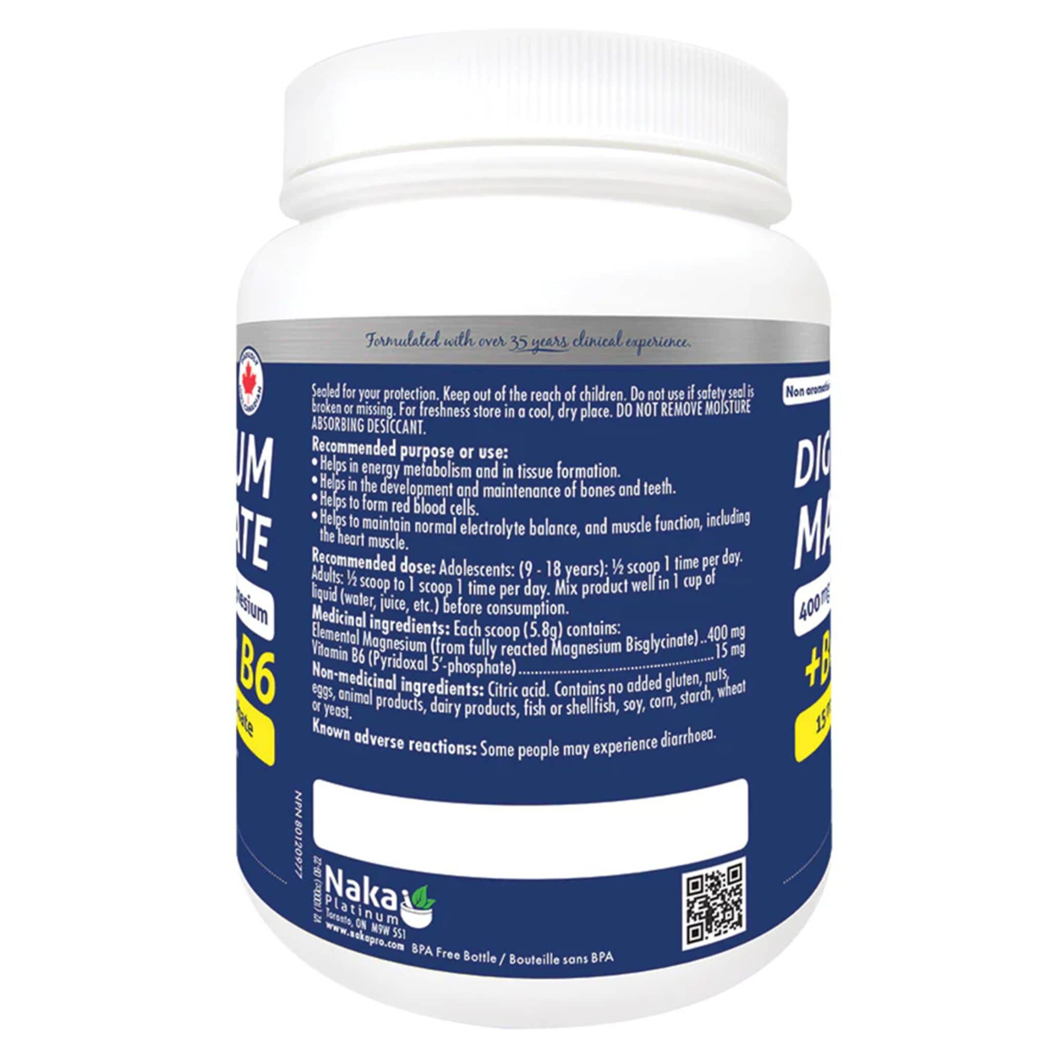 Naka - Magnesium Bisglycinate +B6 - Powder 100g (DSL)