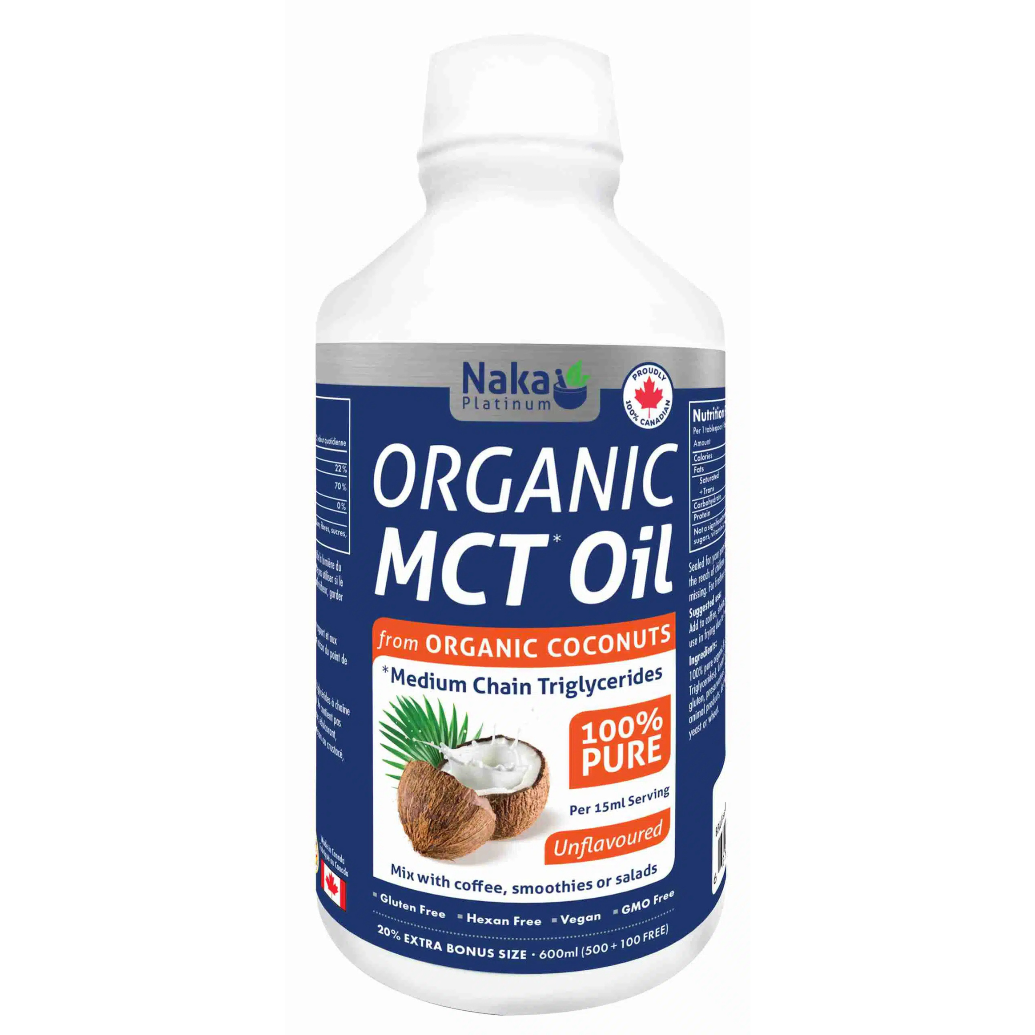 Naka - Organic MCT Oil - 600ml