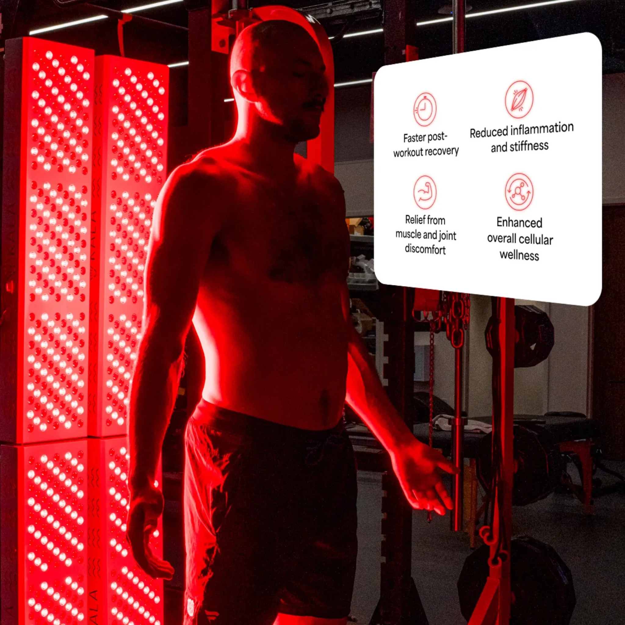Kala Red Light - Quad Panel w/ Vertical Stand