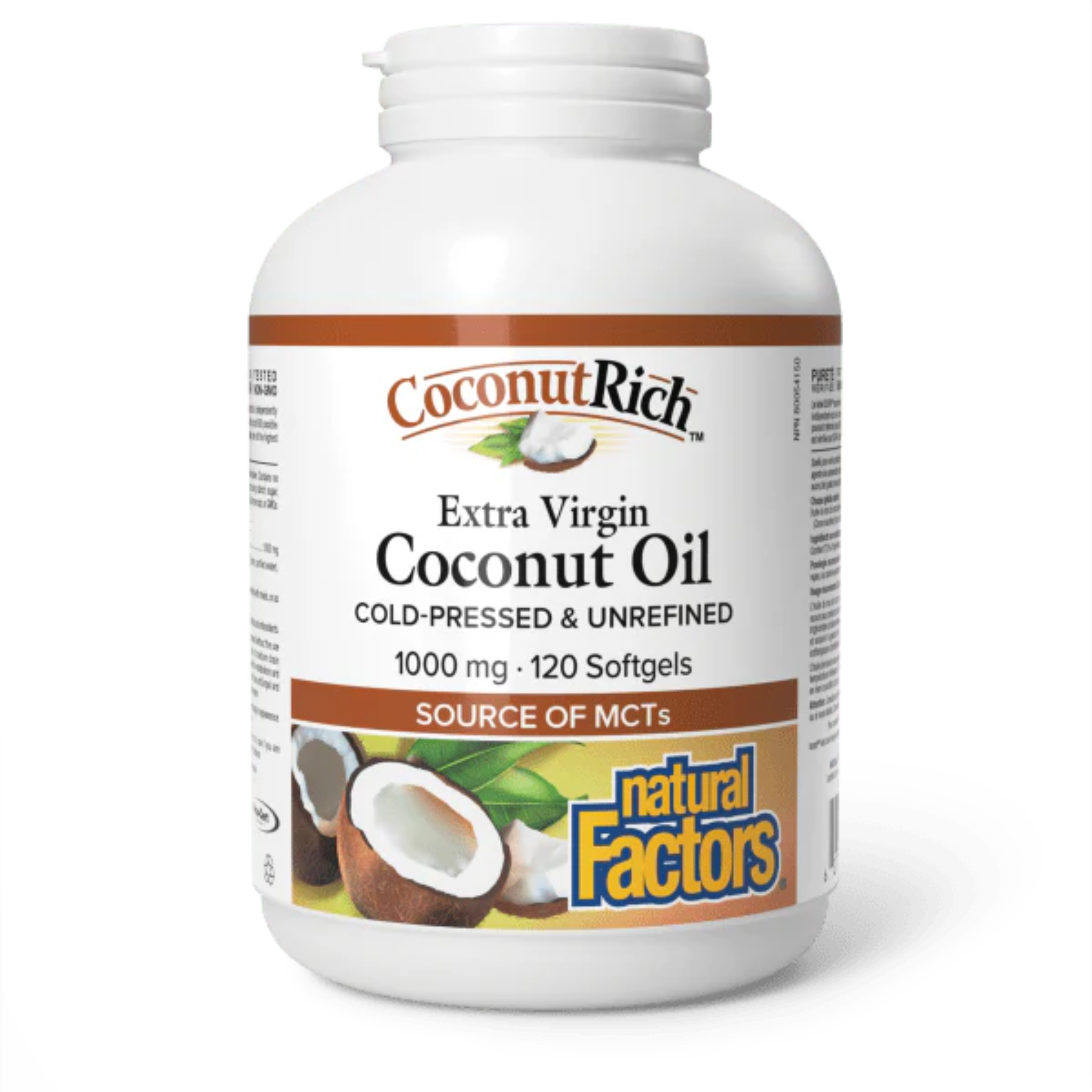 Natural Factors - CoconutRich® Extra Virgin Coconut Oil - 1000mg 120 Softgels