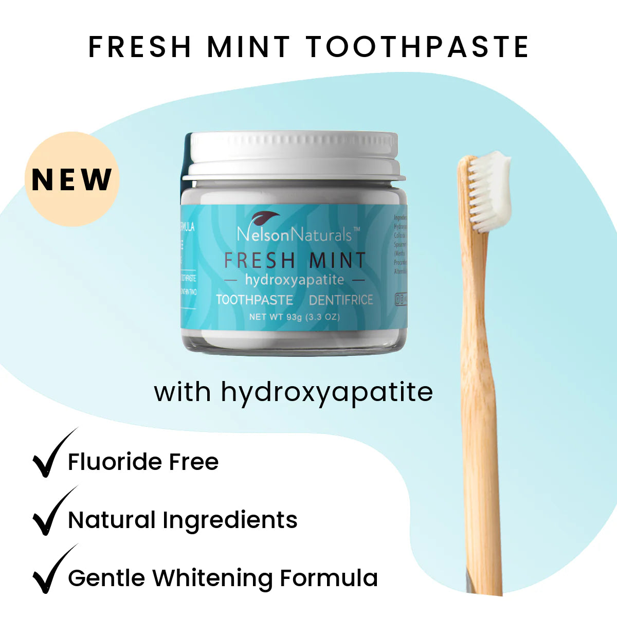 Nelson Naturals - Fresh Mint with Hydroxyapatite Toothpaste - 93g