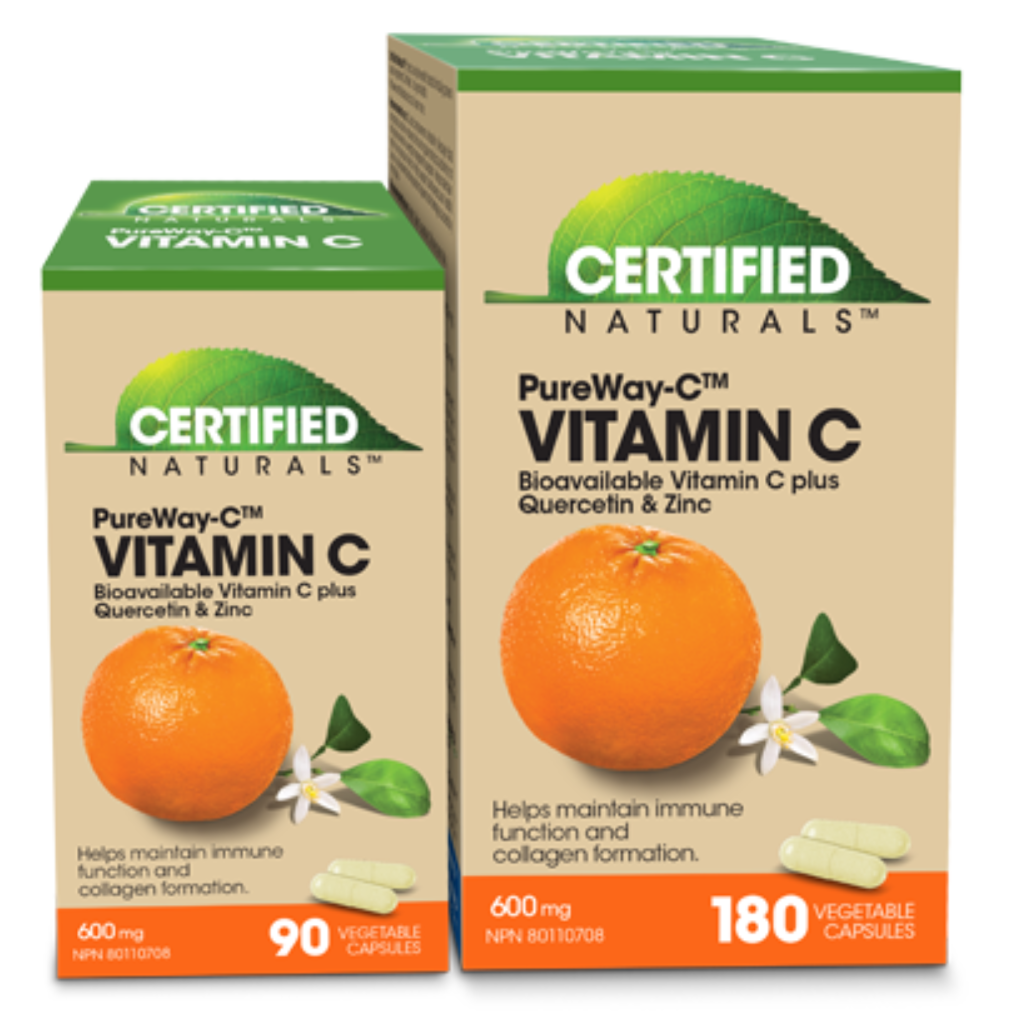 Certified Naturals - PureWay-C Vitamin C - 600mg Veg Capsules