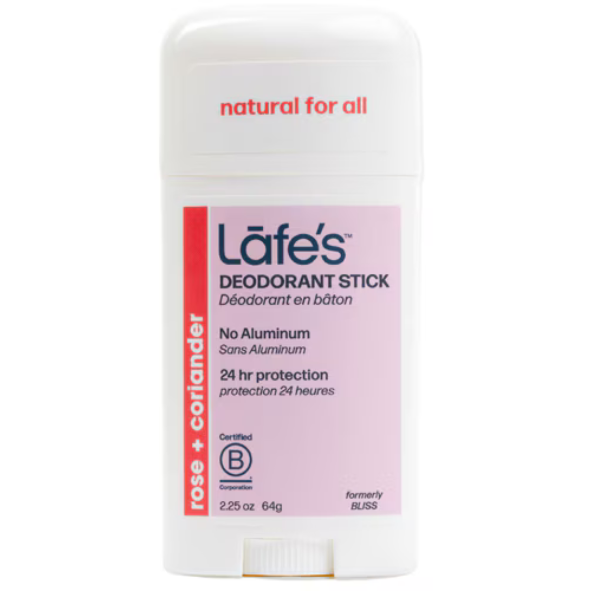 Lafe's - Natural Deodorant Stick Bliss Rose + Coriander - 64G