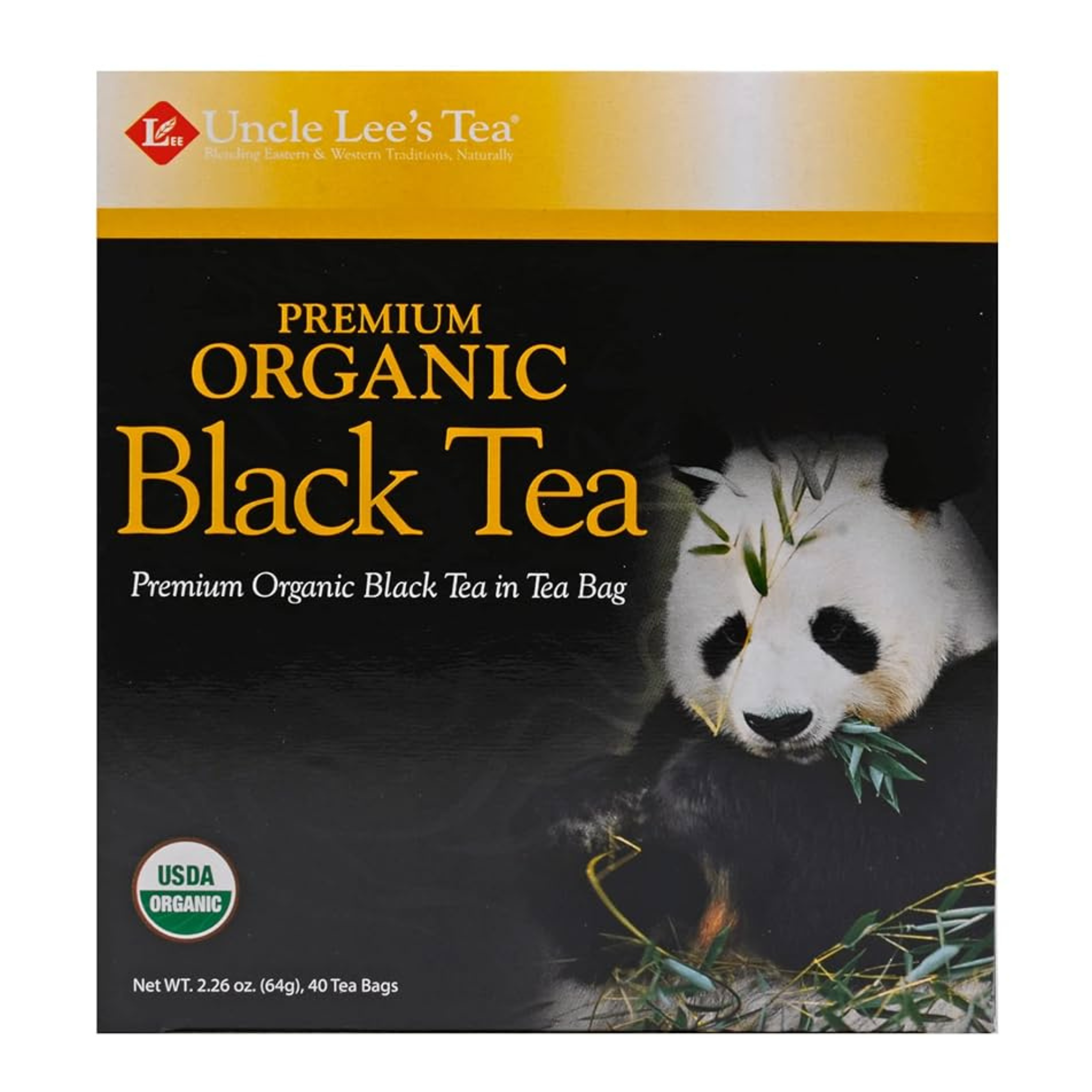Uncle Lee's Tea - Premium Organic Black Tea - 40 Tea Bags