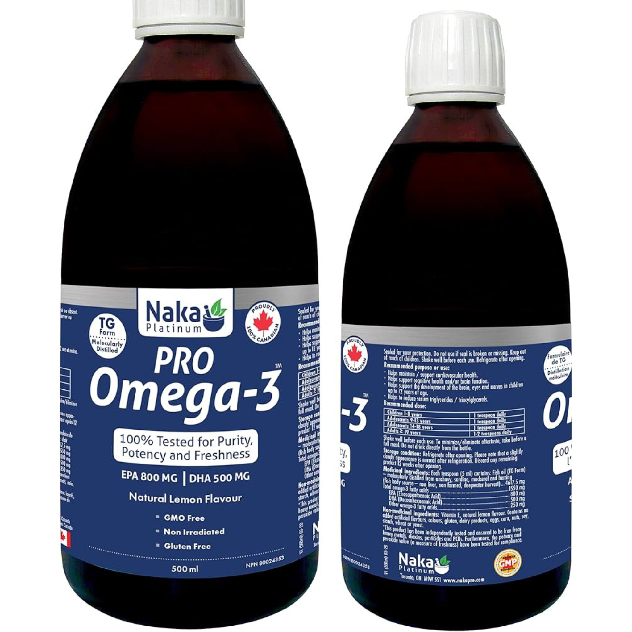 Naka - Pro Omega-3 Natural Lemon Flavour - 1300mg 500ml