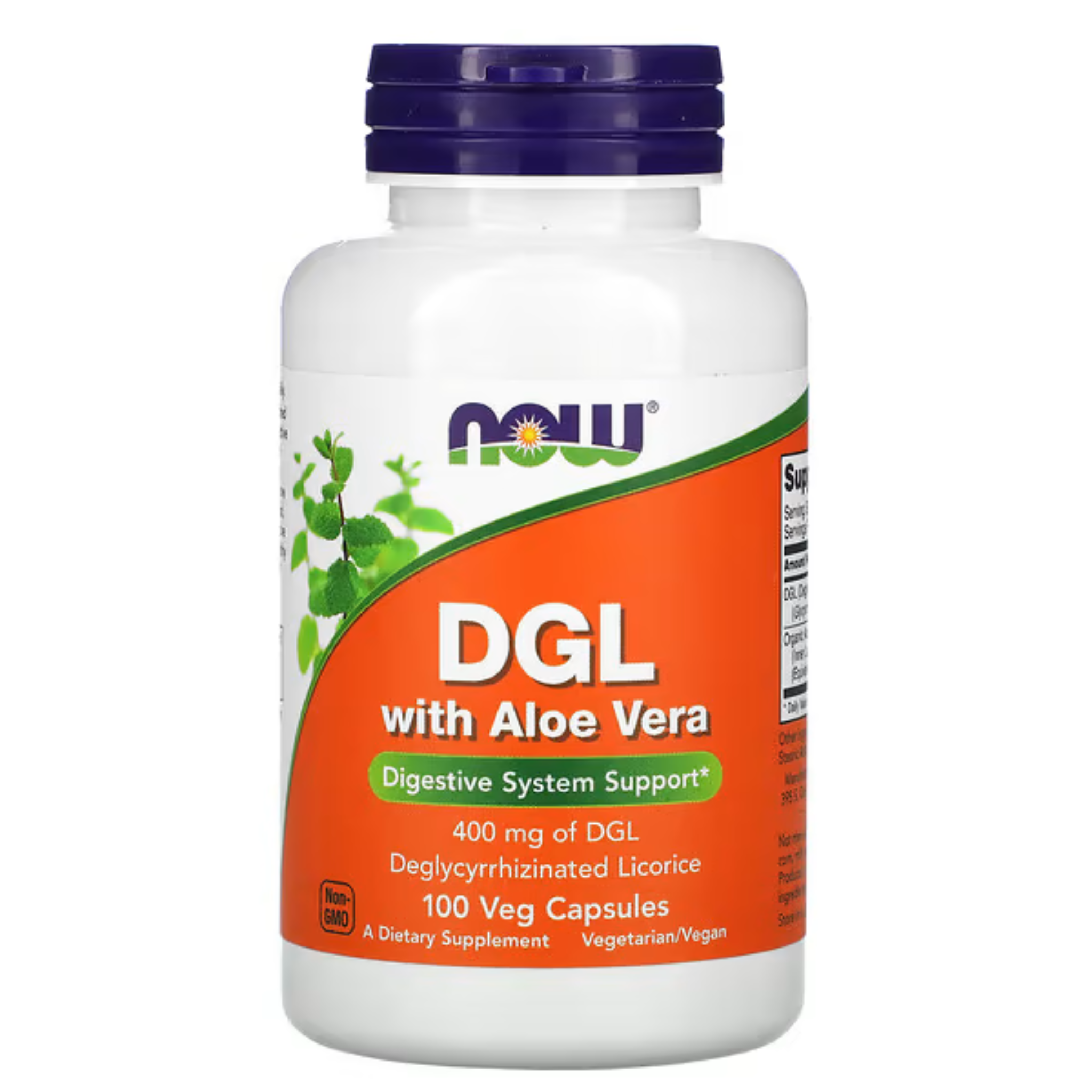 Now - DGL W/ Aloe Vera - 400mg 100 Veg Capsules