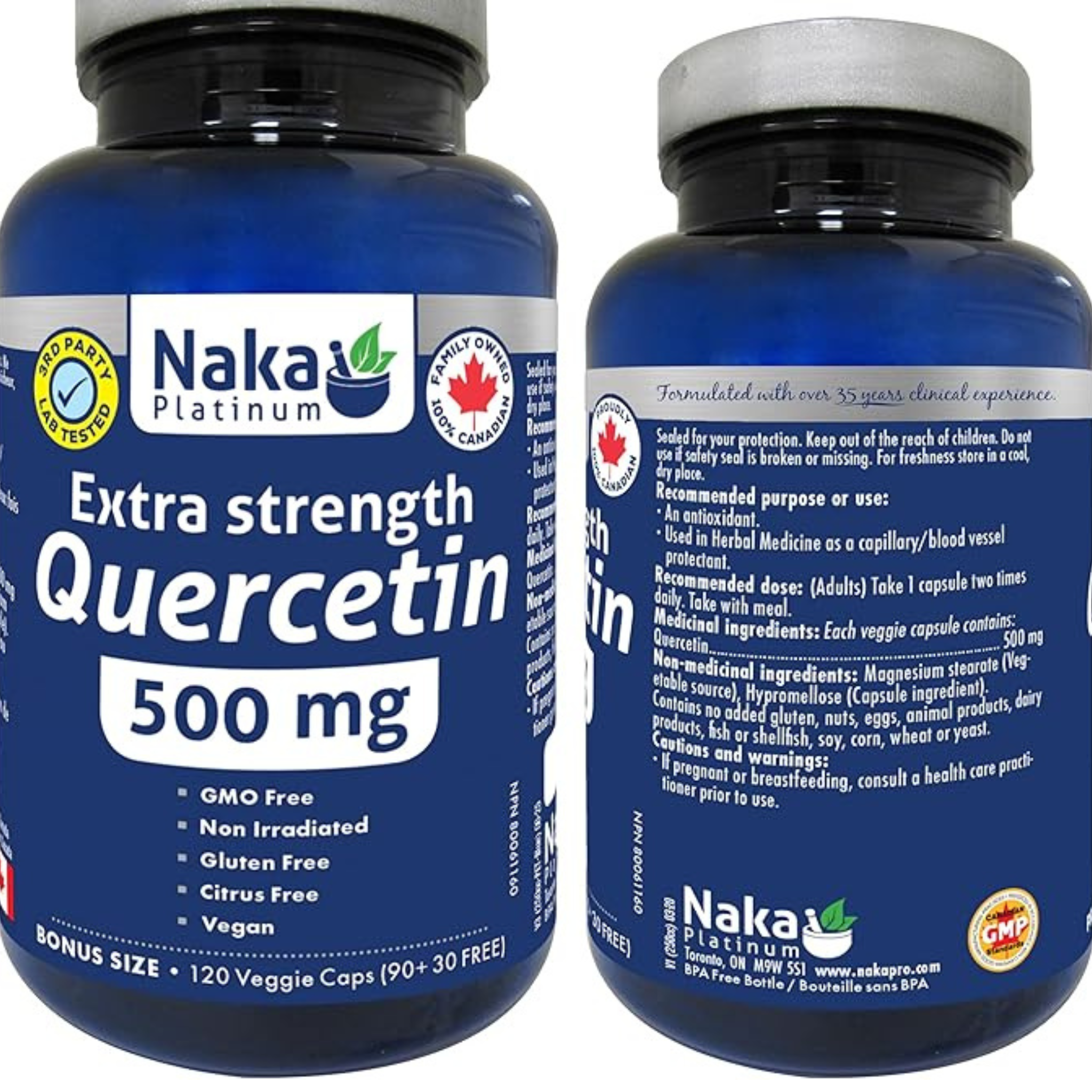 Naka - Extra Strength Quercetin - 500mg 120 Veg Capsules