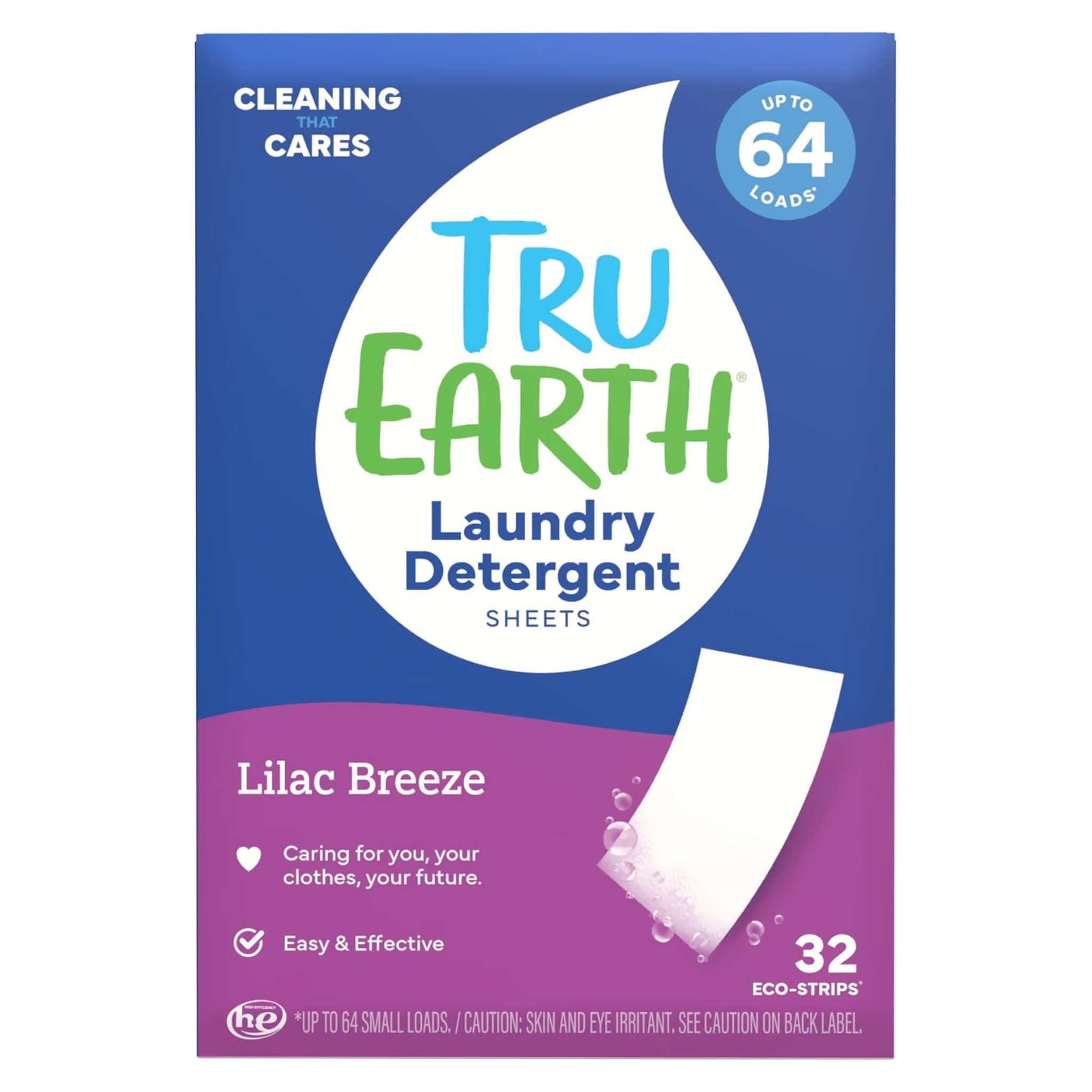 Tru Earth - Eco-Strips Laundry Detergent Lilac Breeze - 32 Strips