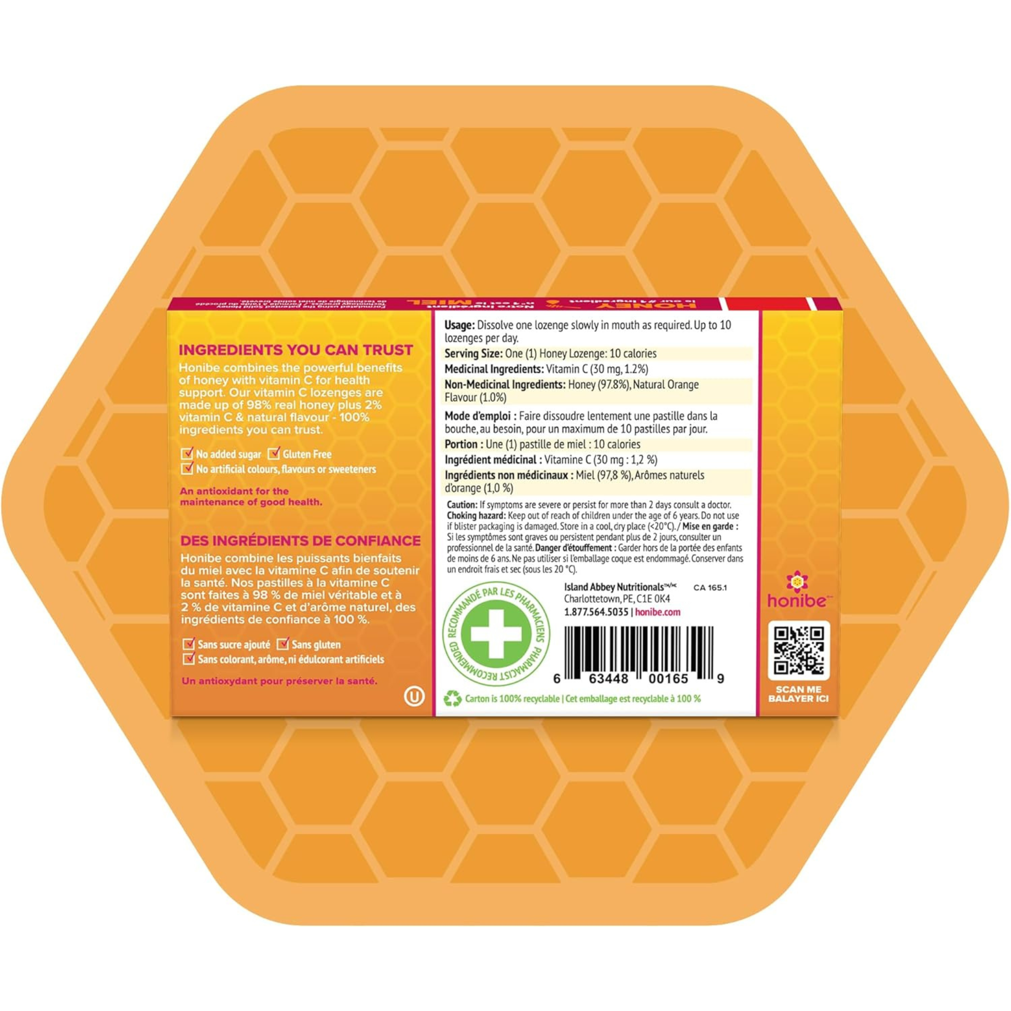 Honibe - Honey Lozenges Vitamin C - 10 Lozenges