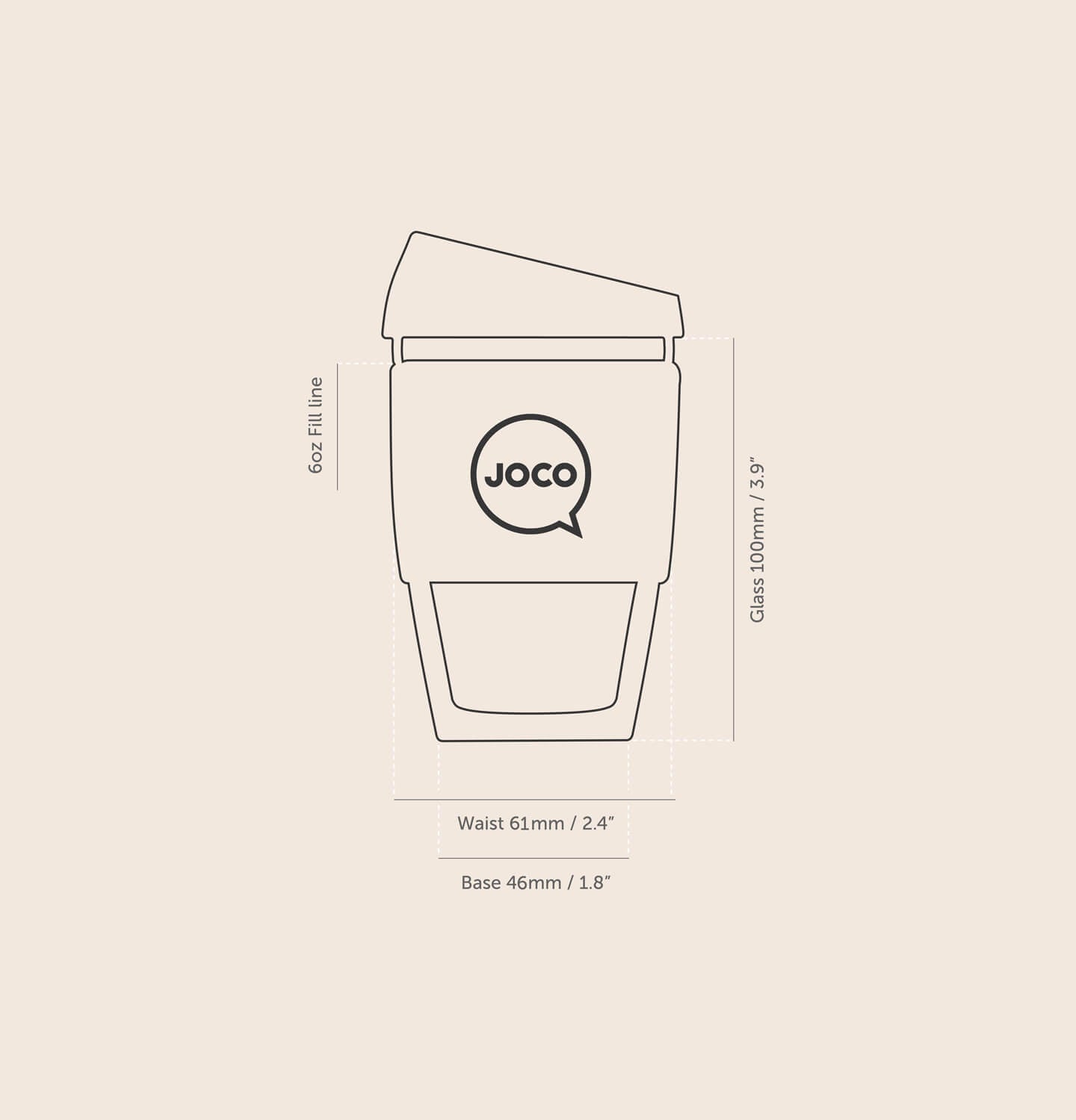 Joco Cups - Reusable Glass Cup - 6oz (DSL)