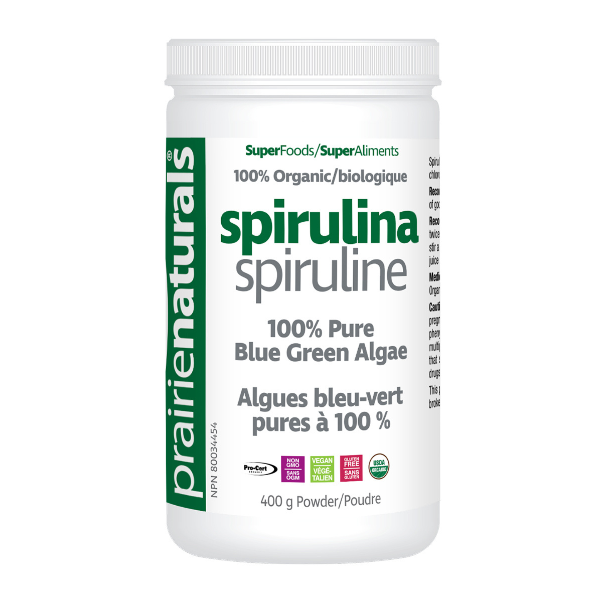 Prairie Naturals - Organic Spirulina Powder