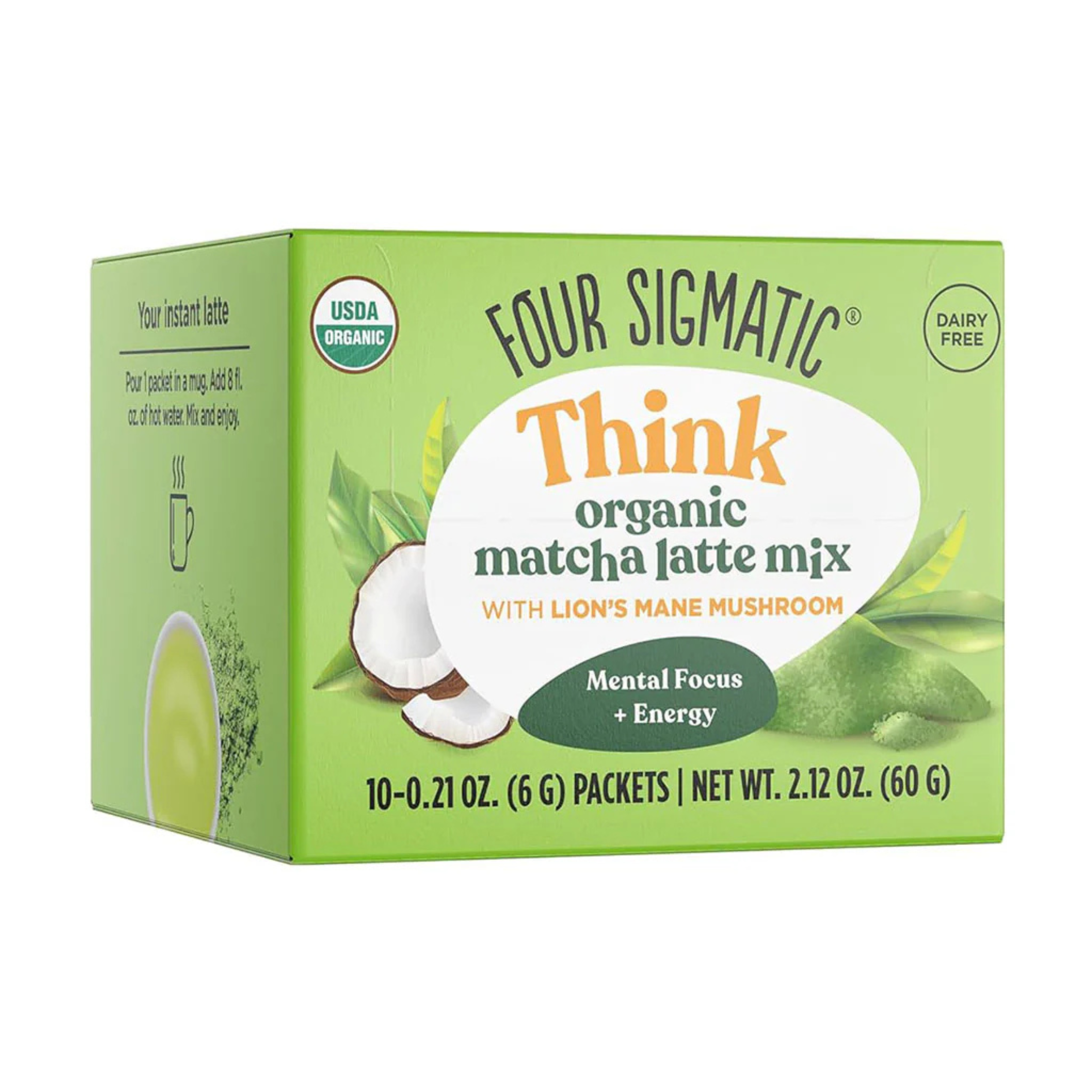 Four Sigmatic - Think Matcha Latte Packets Mental Focus + Energy (DSL BB 10/2025)