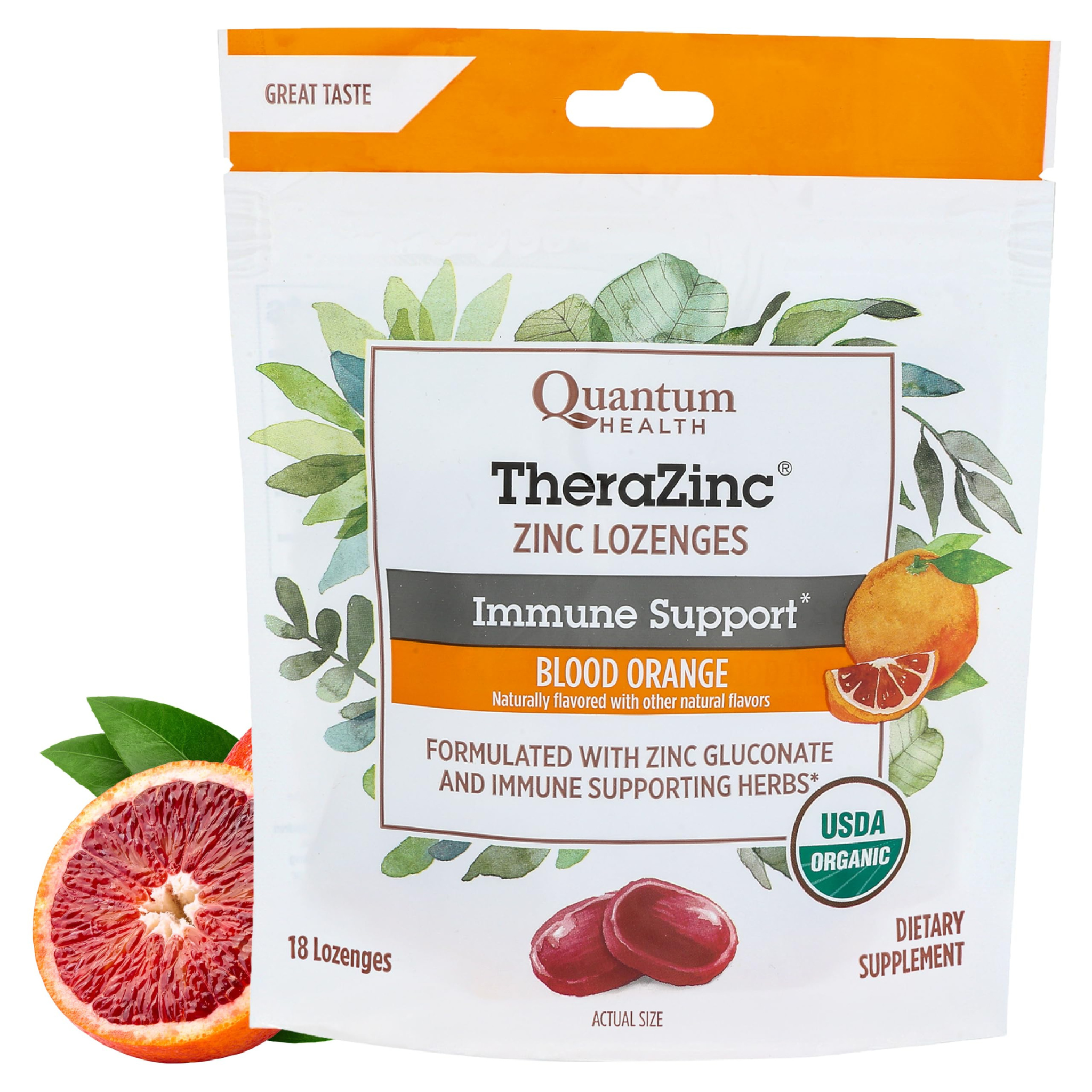 Quantum Health - Therazinc Blood Orange - 18 Lozenges