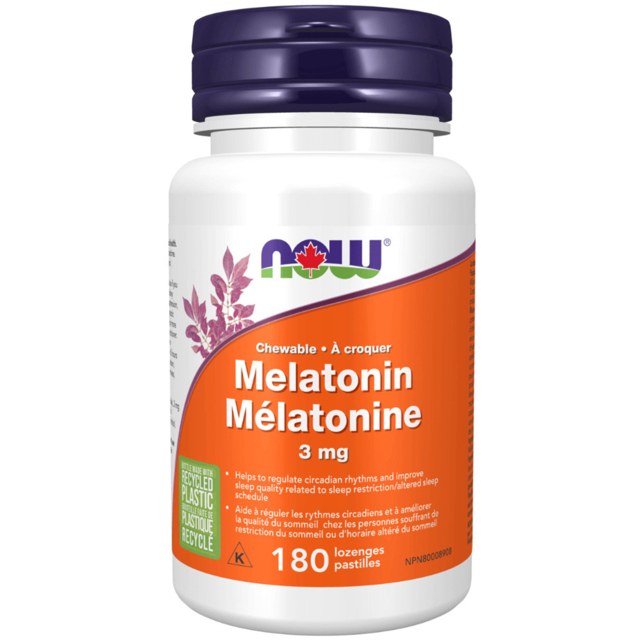 Now - Melatonin Peppermint - 3mg 180 Chewable Lozenges