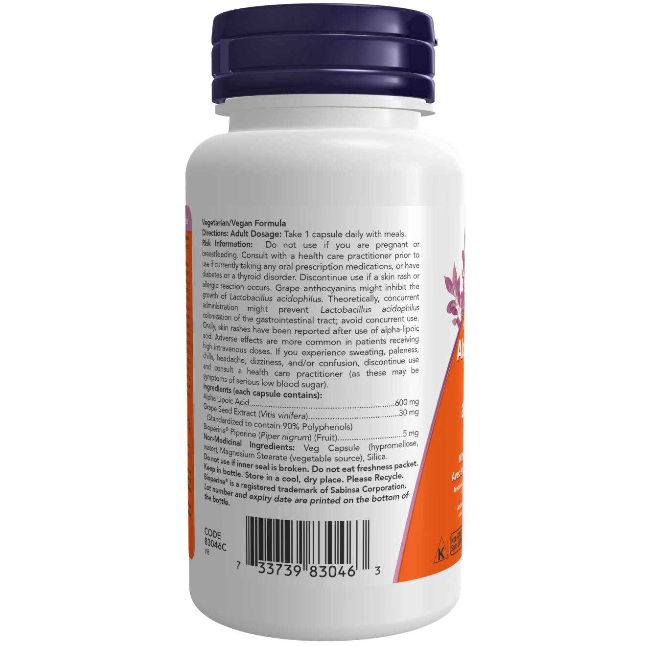 Now - Alpha Lipoic Acid - 600mg 60 Veg Capsules
