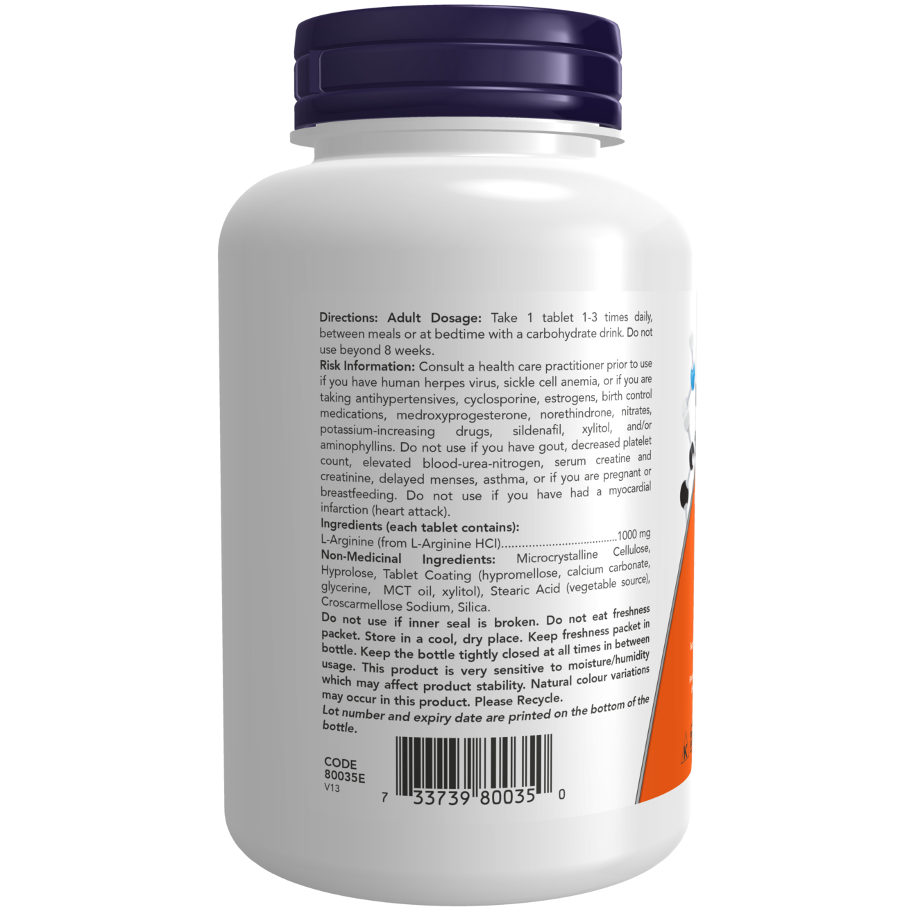 Now - L-Arginine - 1000 mg 120 Tablets