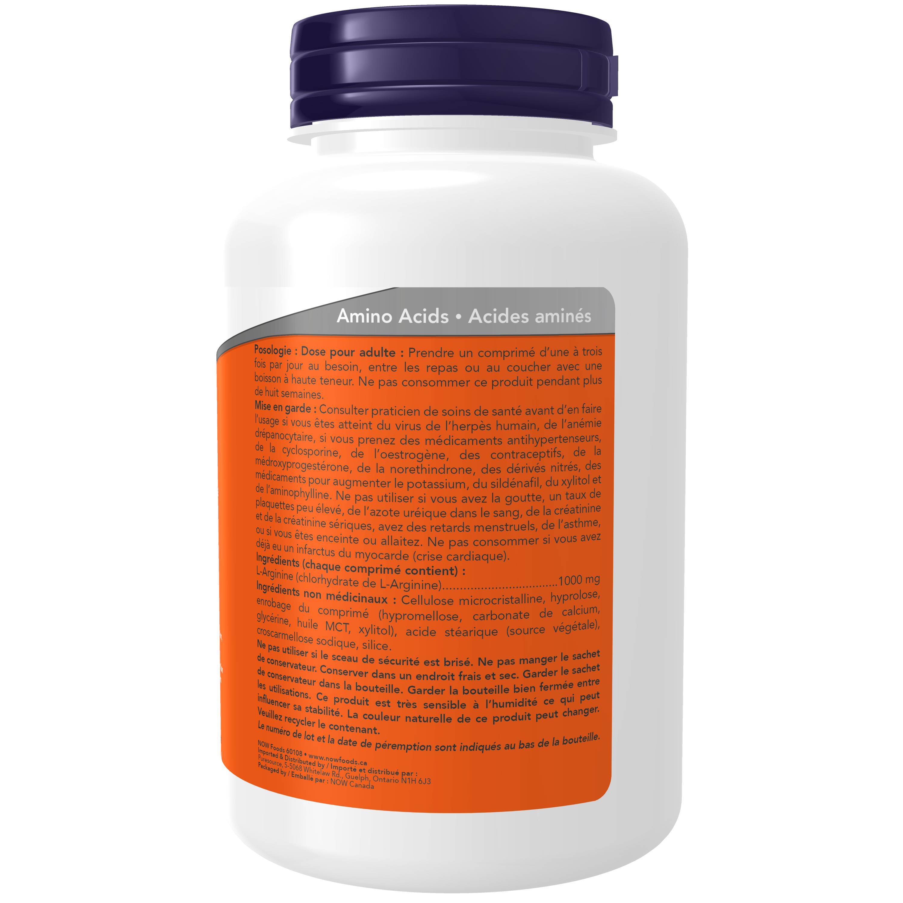 Now - L-Arginine - 1000 mg 120 Tablets