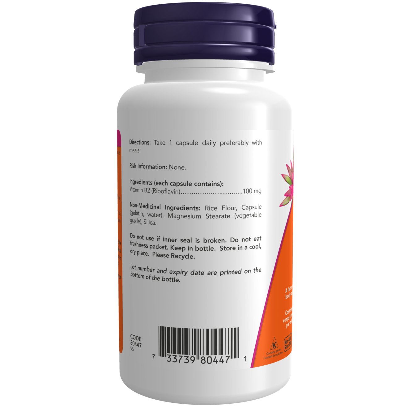 Now - Vitamin B-2 - 100mg 100 Capsules