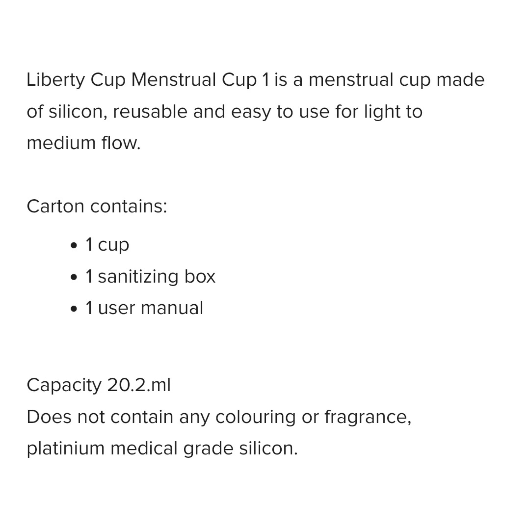 Liberty Cup - Menstrual Cup (DSL)