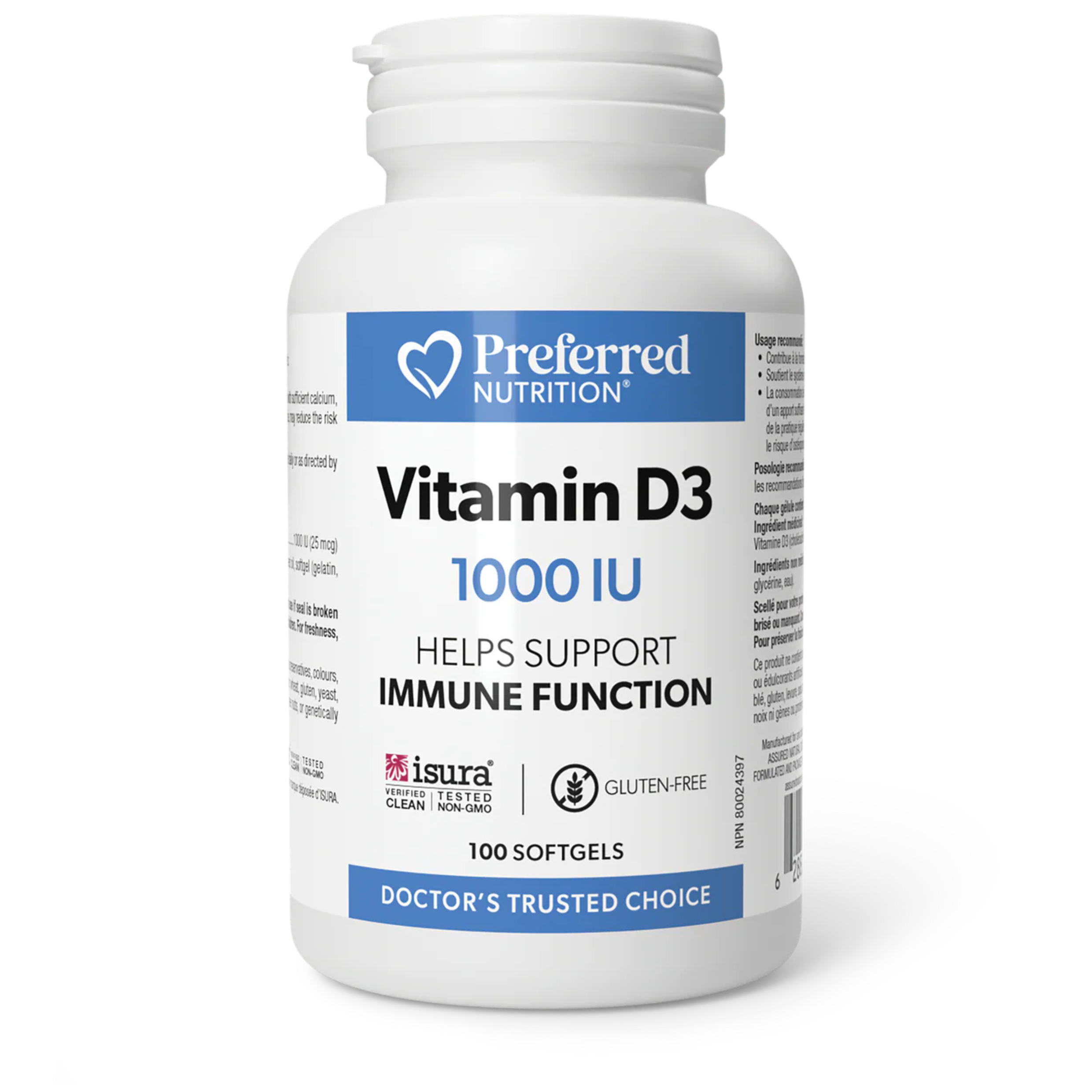 Preferred Nutrition - Vitamin D3 - 1000IU 100 Softgels