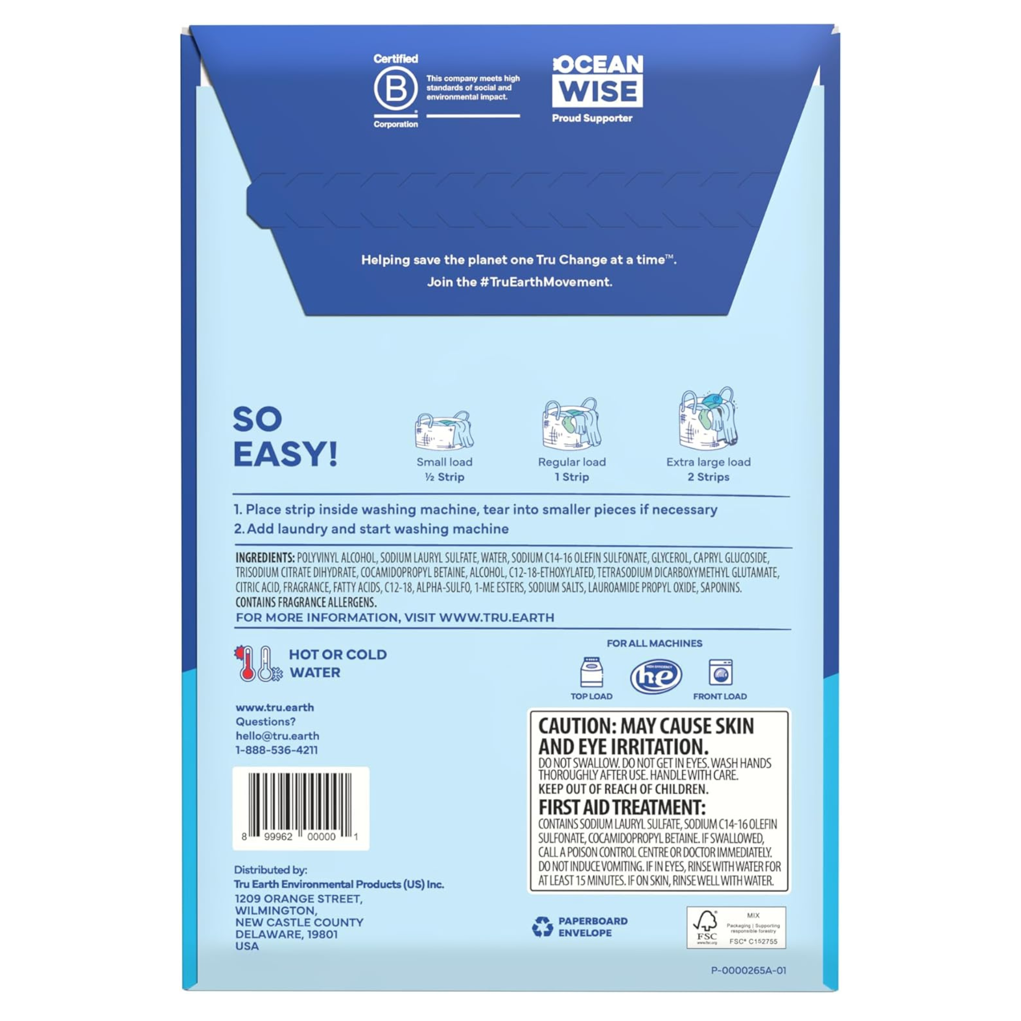 Tru Earth - Platinum Strips Laundry Detergent Fresh Linen - 32 Strips