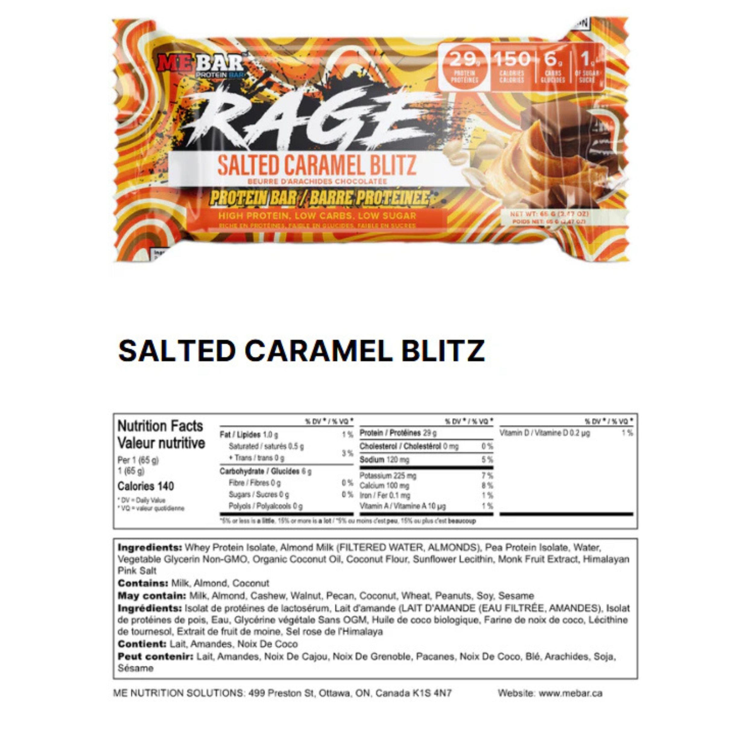 Me Bar - Rage Salted Caramel Bliss - Box of 12 (ONLINE ONLY)