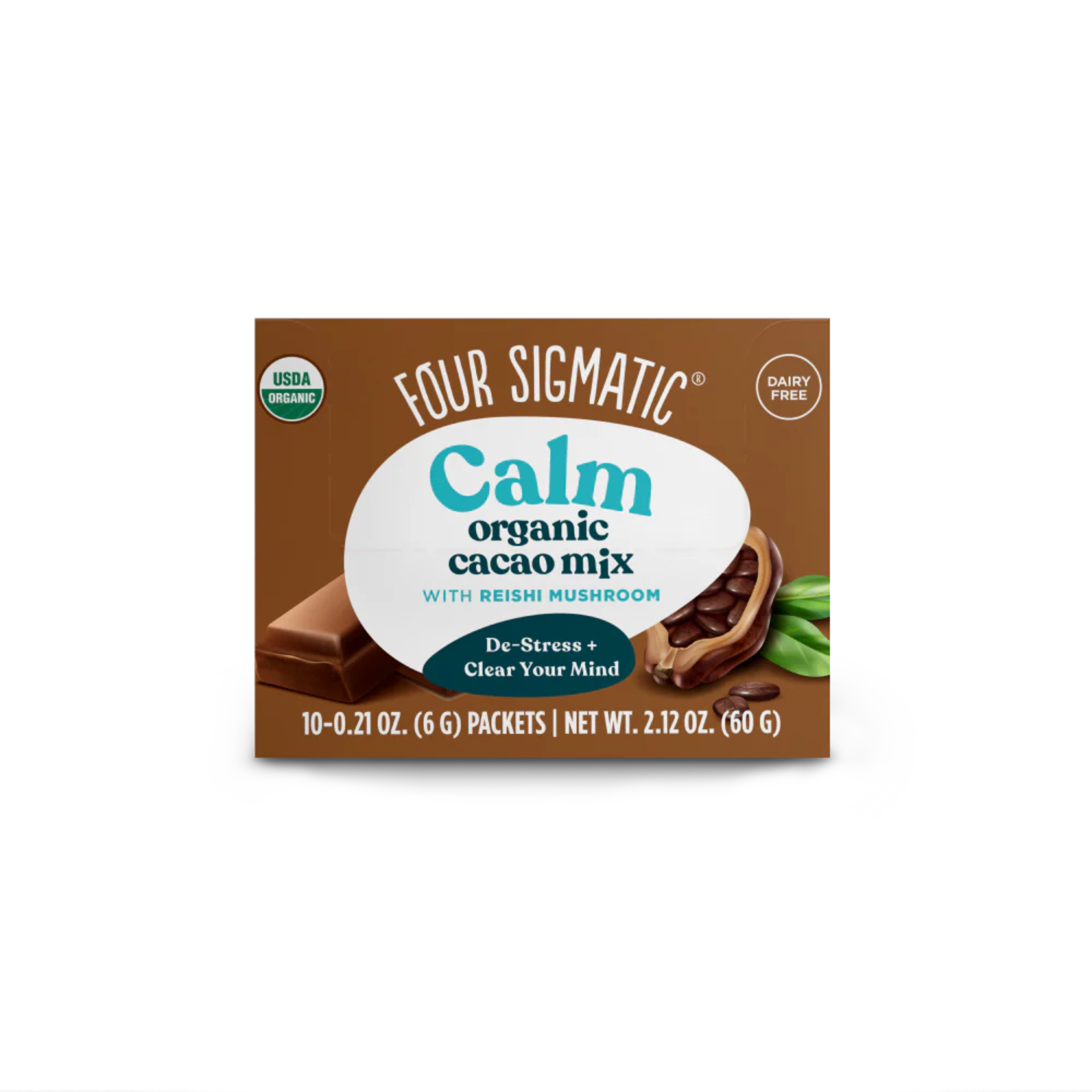 Four Sigmatic - Calm Organic Cacao Mix W/ Reishi - 60g 20 Packets (DSL BB 06/2026)