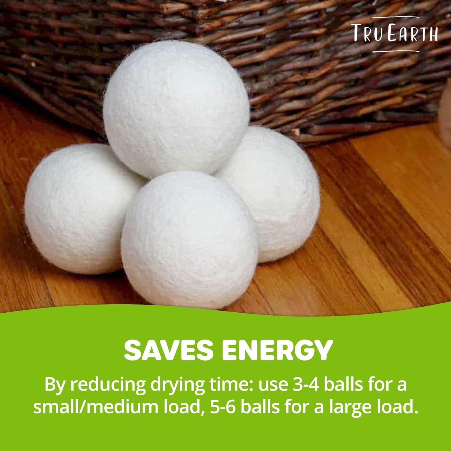 Tru Earth - Reusable Wool Dryer Balls - 4 Pack