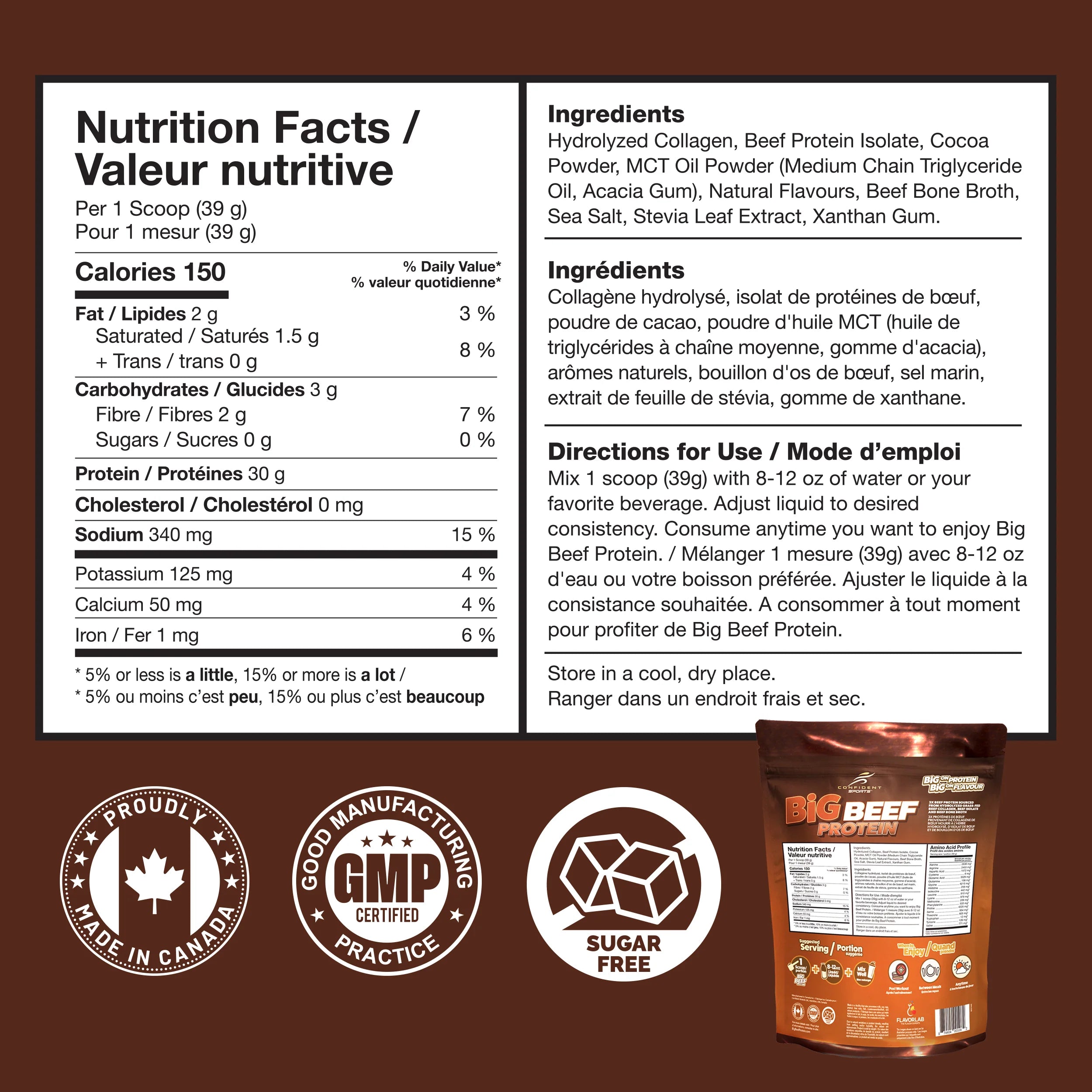 Confident Sports - Big Beef Protein - 907g