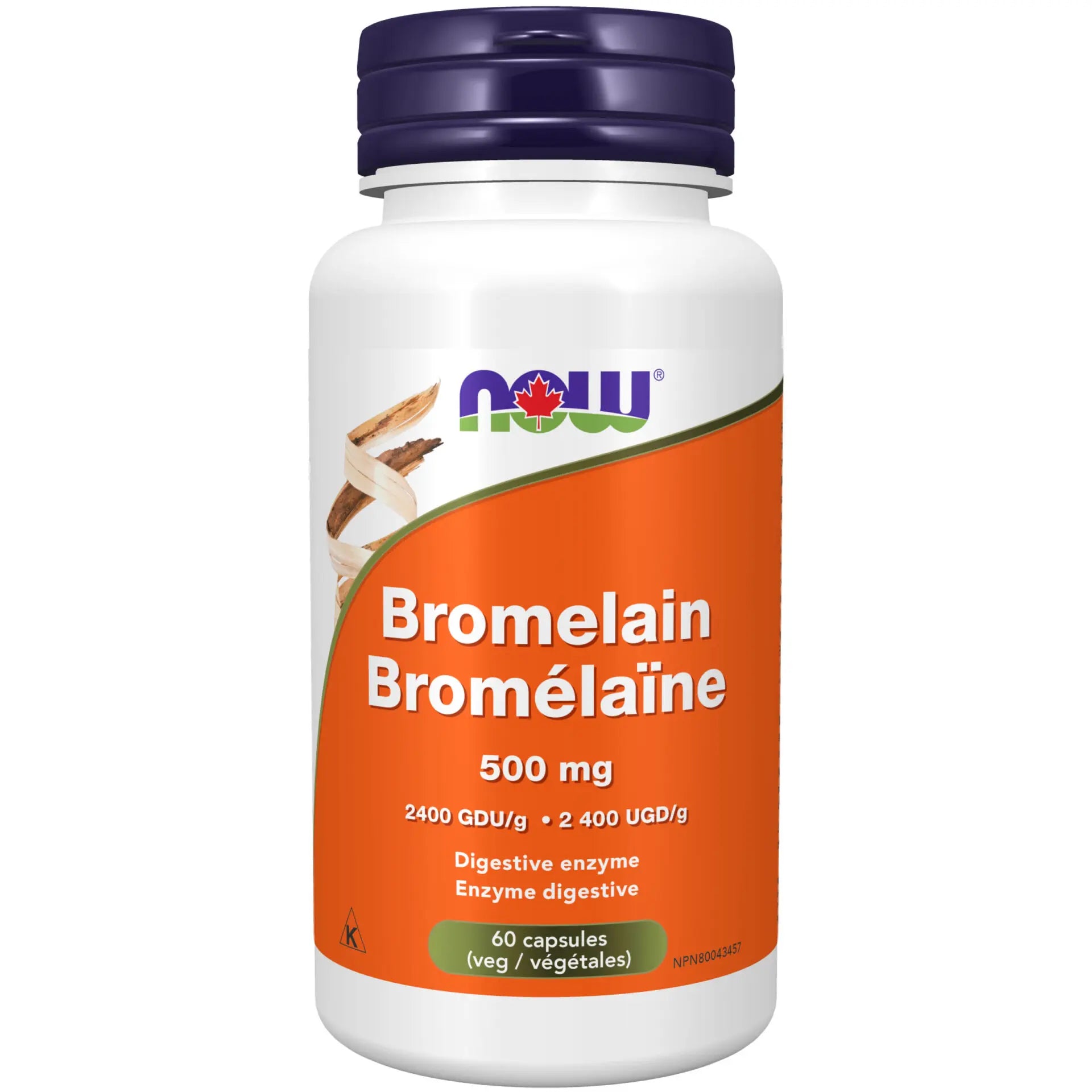 Now - Bromelain - 500mg 2400 GDU/g 60 Veg Capsules