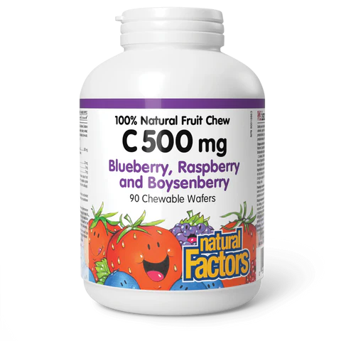 Natural Factors - 100% Natural Fruit Chew C 500mg - 90 Chewables