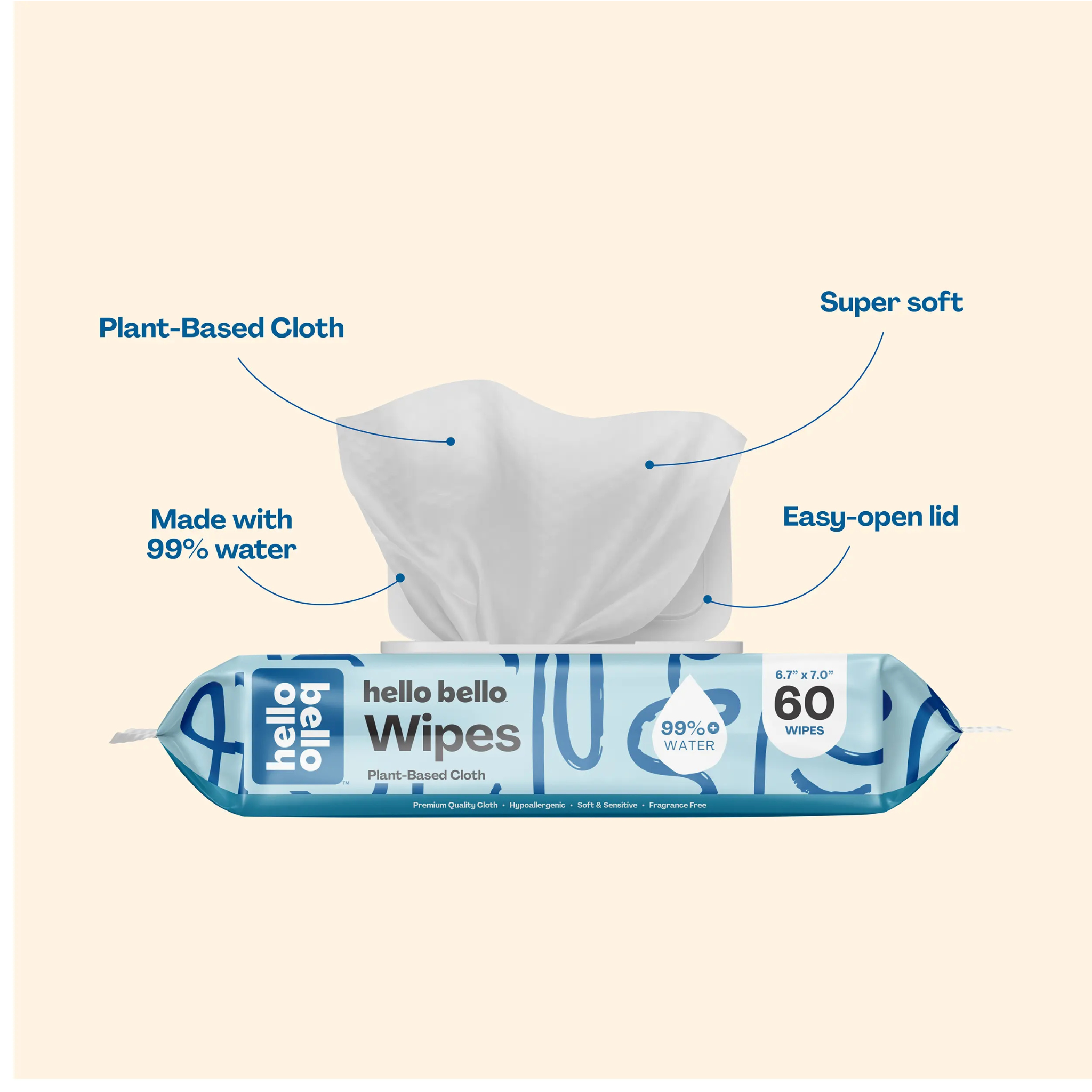 Hello Bello - Baby Wipes - 60 Pack