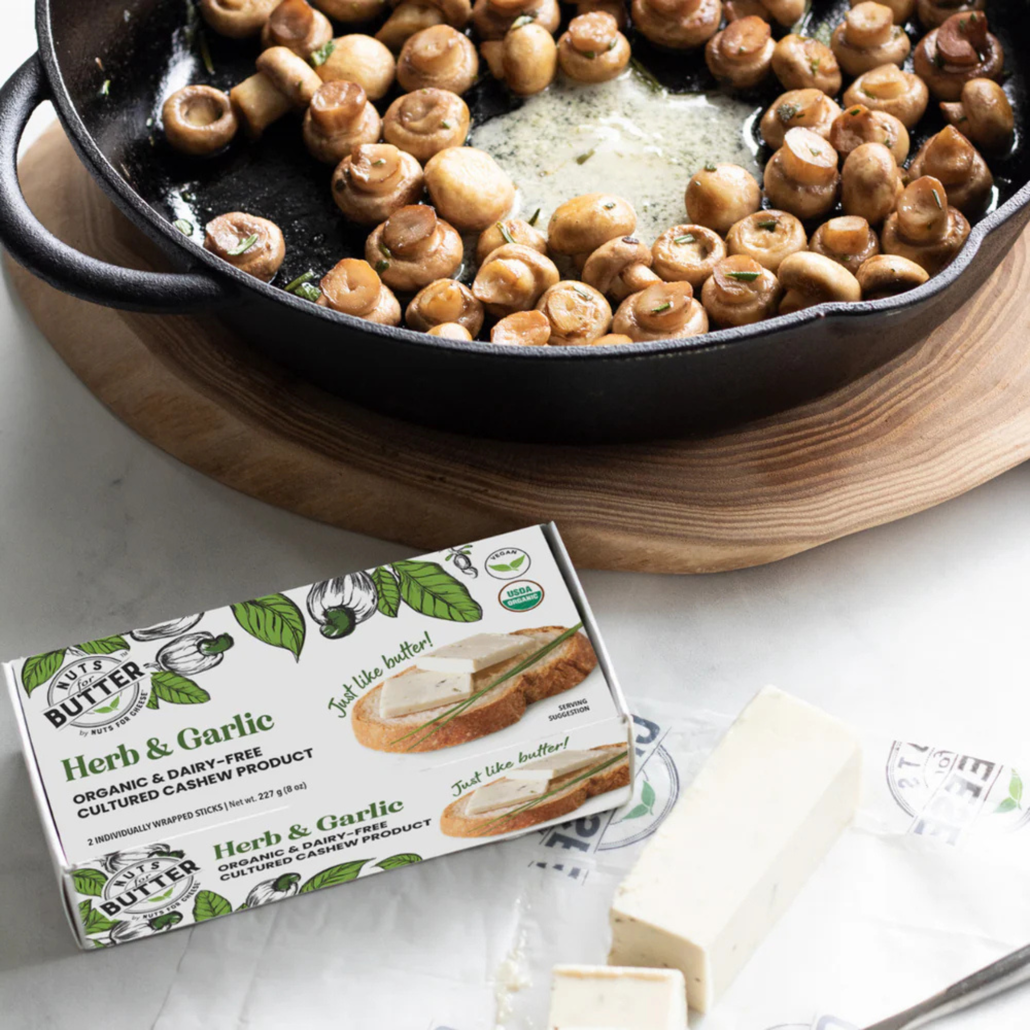 Nuts For Butter - Herb & Garlic Vegan Butter - 227g (DSL BB Jul 2025) (IN STORE PICKUP ONLY)