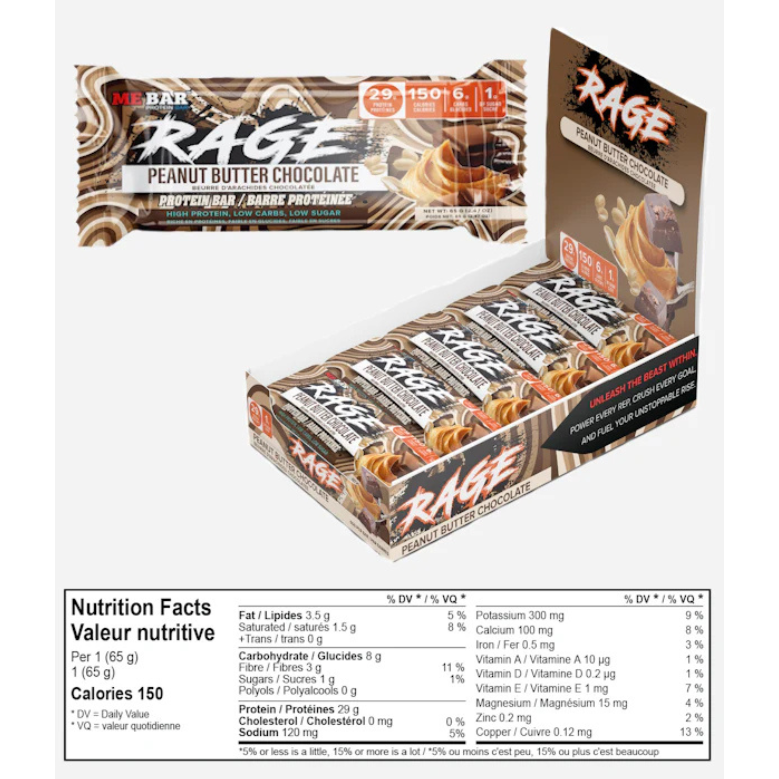 Me Bar - Rage Peanut Butter Chocolate - Box of 12 (ONLINE ONLY)