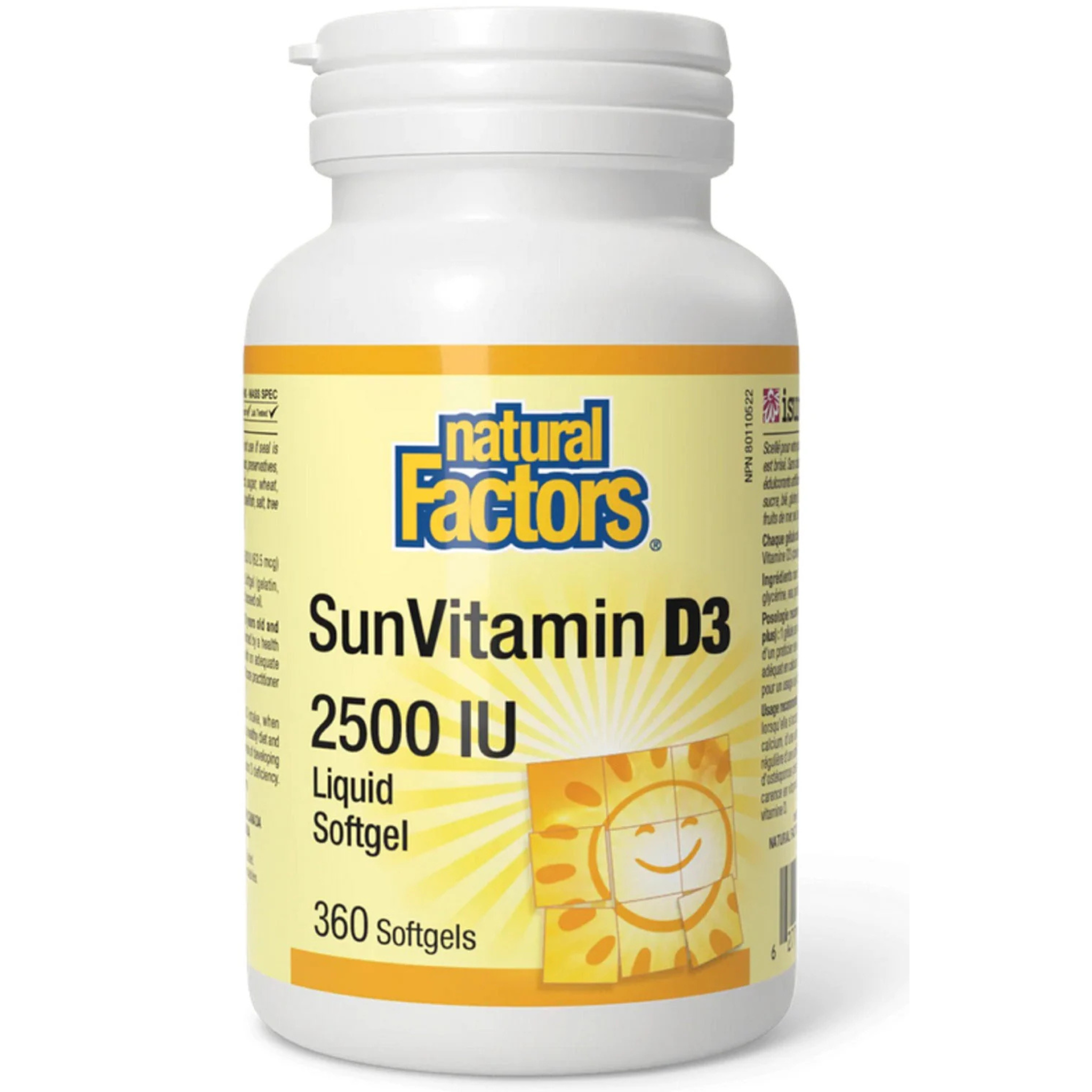 Natural Factors - SunVitamin D3 - 2500IU - Liquid Softgel