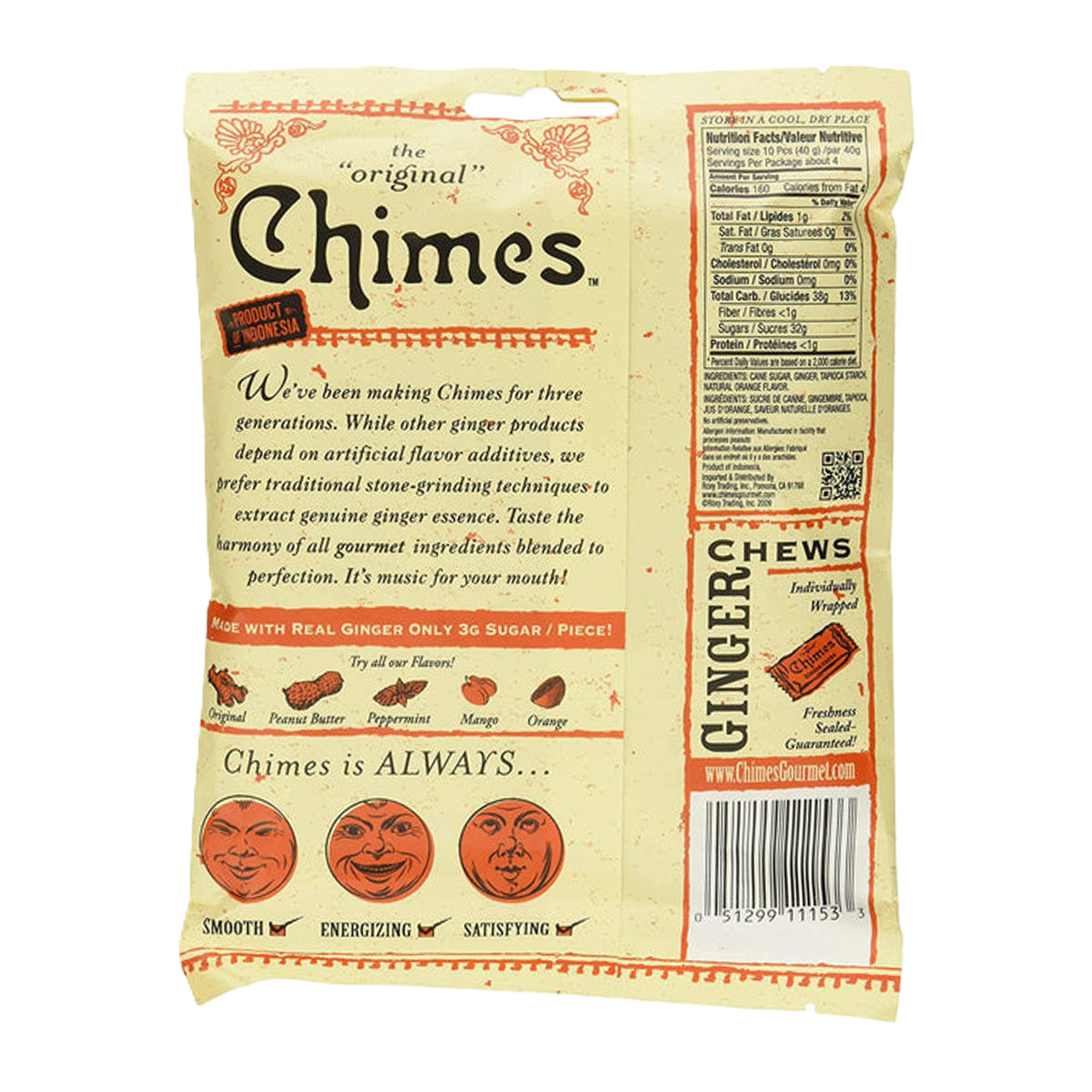 Chimes - Orange Ginger Chews Bag - 141g